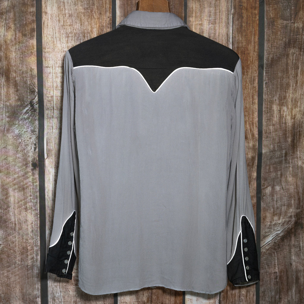 1950s Vintage H Bar C Ranchwear Grey Gabardine Western Shirt