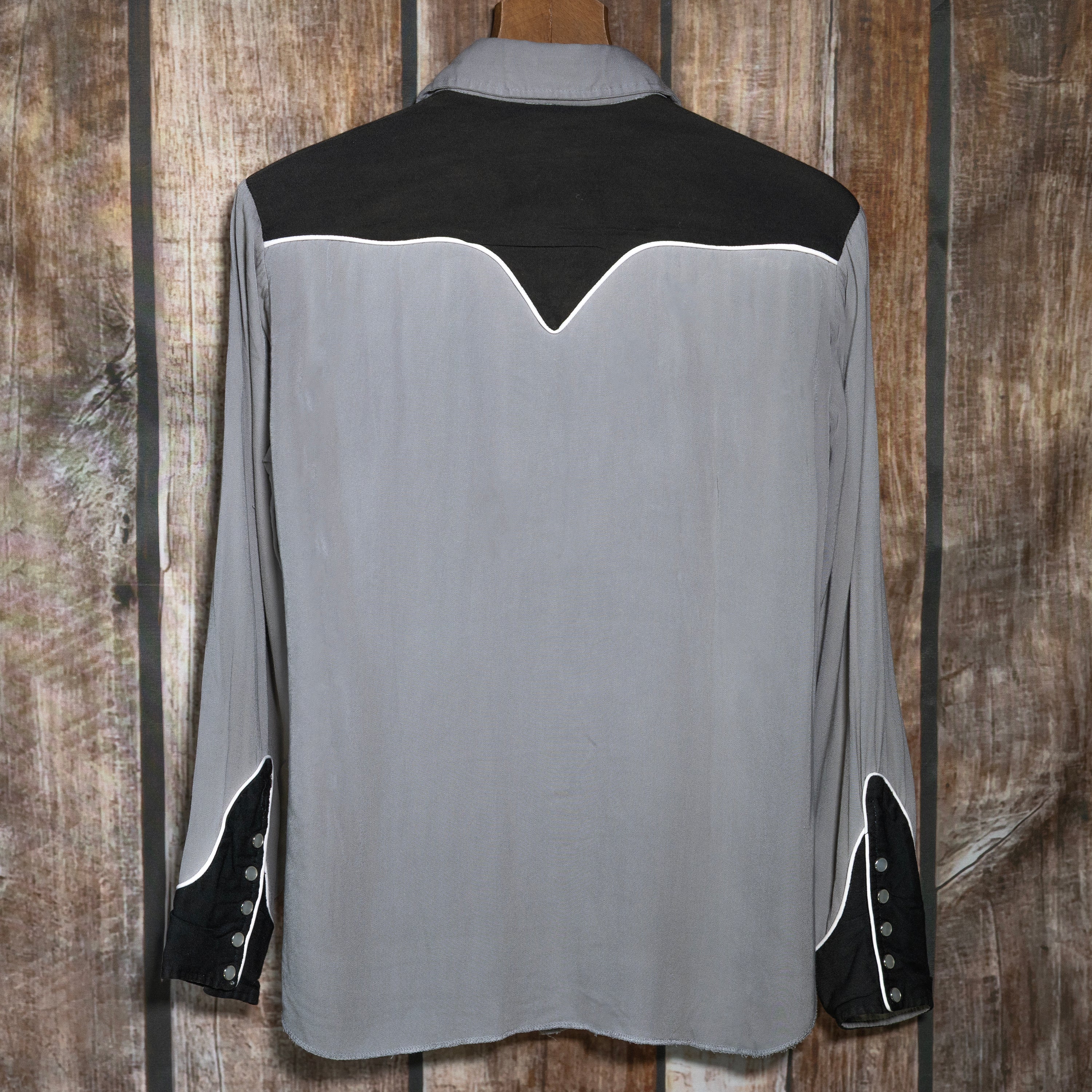 1950s Vintage H Bar C Ranchwear Grey Gabardine Western Shirt