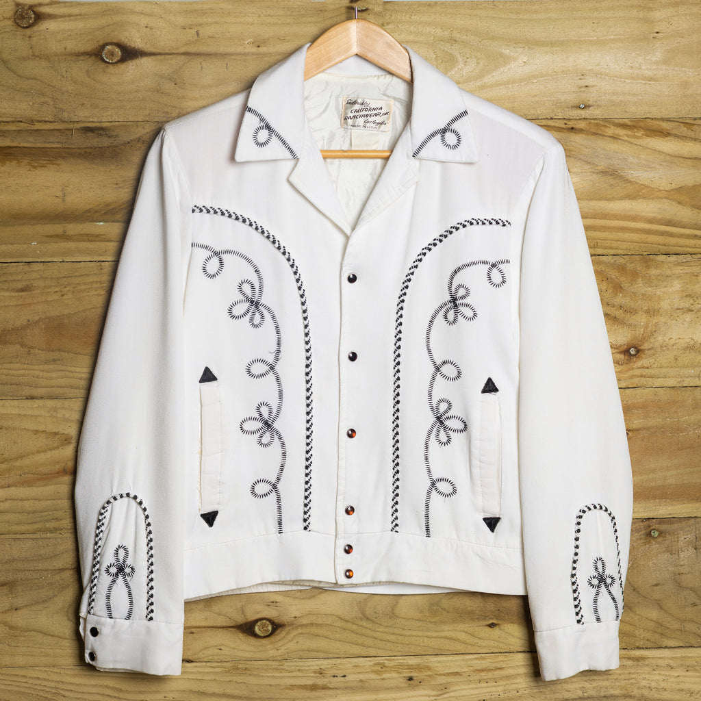 1950s Vintage California Ranchwear Cream Bolero Jacket - Pearl Snaps - Size M - Museum Quality