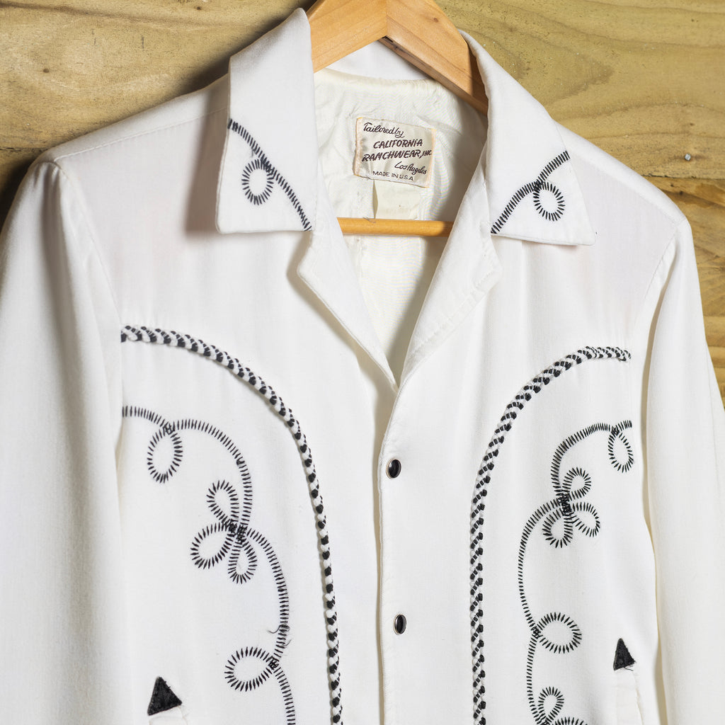 1950s Vintage California Ranchwear Cream Bolero Jacket - Pearl Snaps - Size M - Museum Quality