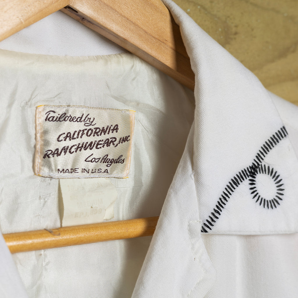 1950s Vintage California Ranchwear Cream Bolero Jacket - Pearl Snaps - Size M - Museum Quality