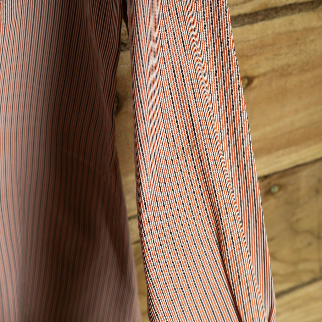 Vintage 1950s/60s California Ranchwear Striped Cowboy Shirt with Pearl Snaps & Sawtooth Pockets — S