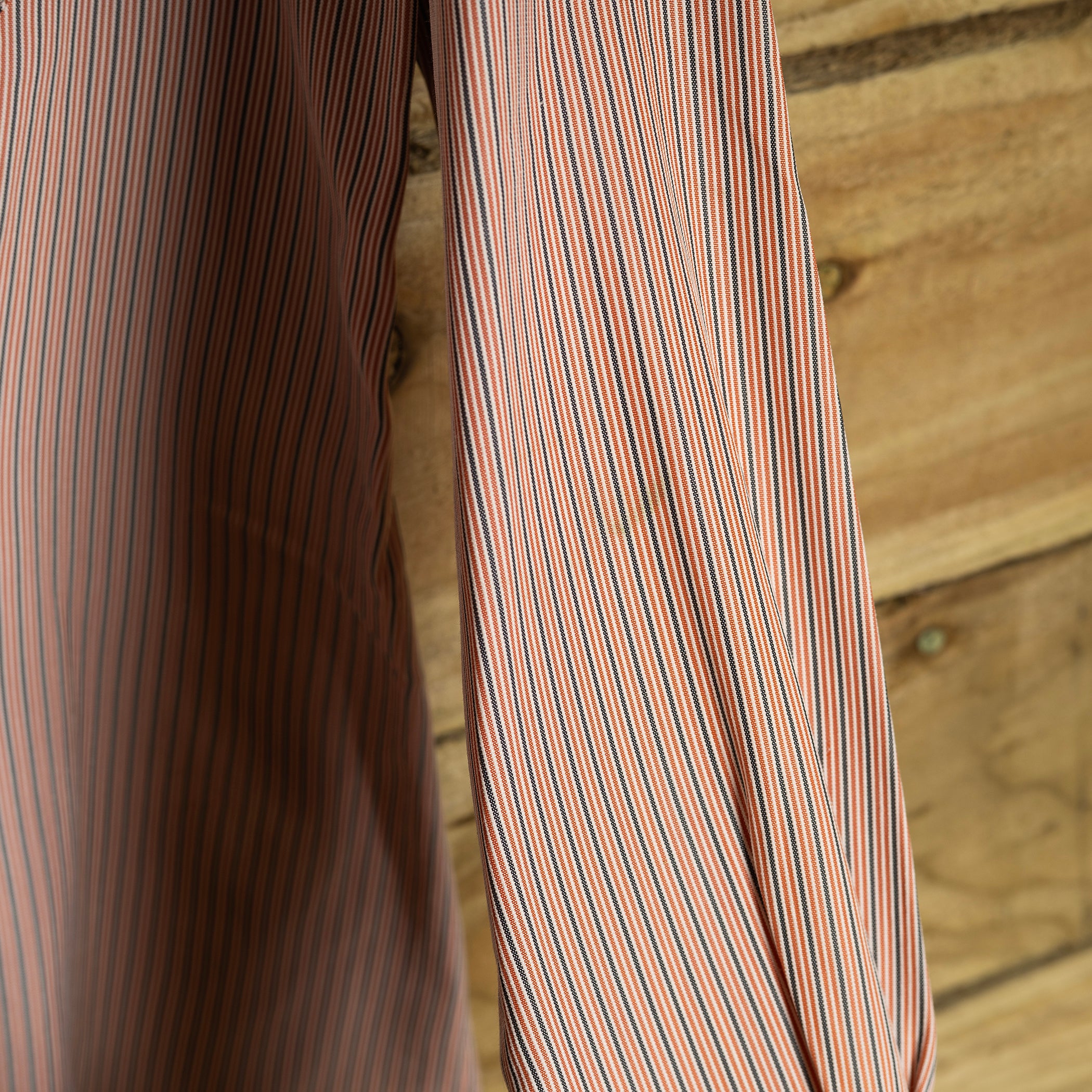 Vintage 1950s/60s California Ranchwear Striped Cowboy Shirt with Pearl Snaps & Sawtooth Pockets — S