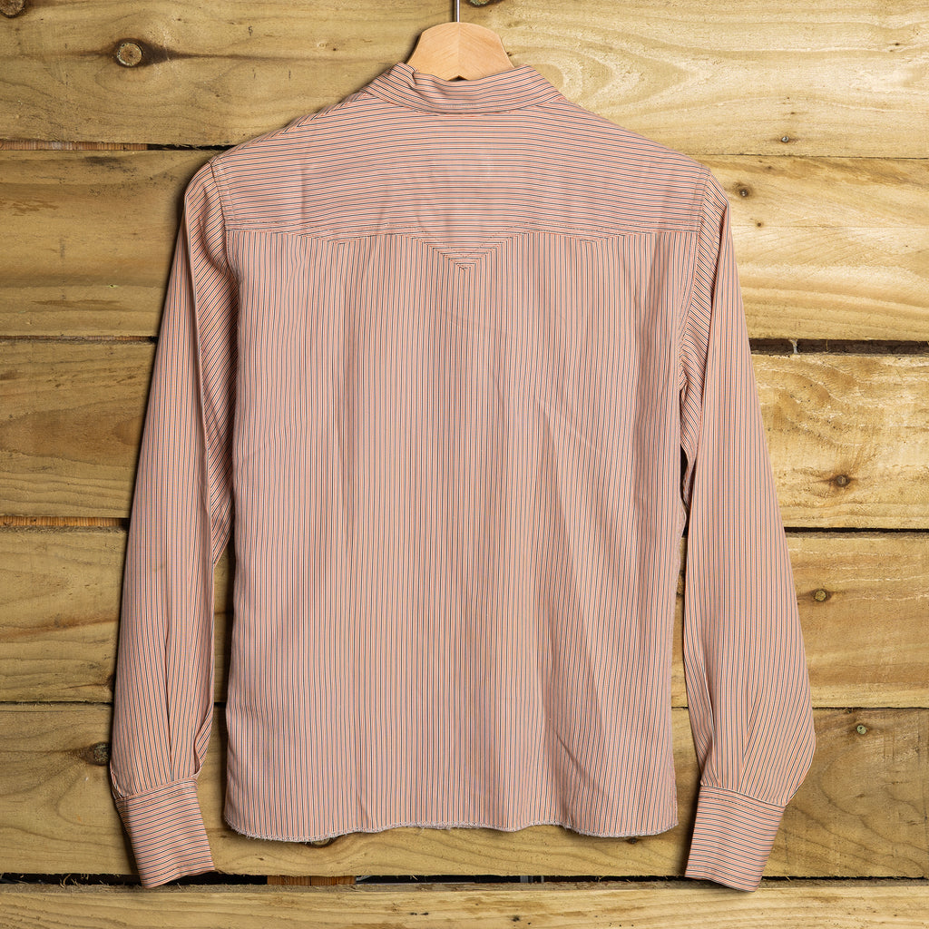 Vintage 1950s/60s California Ranchwear Striped Cowboy Shirt with Pearl Snaps & Sawtooth Pockets — S