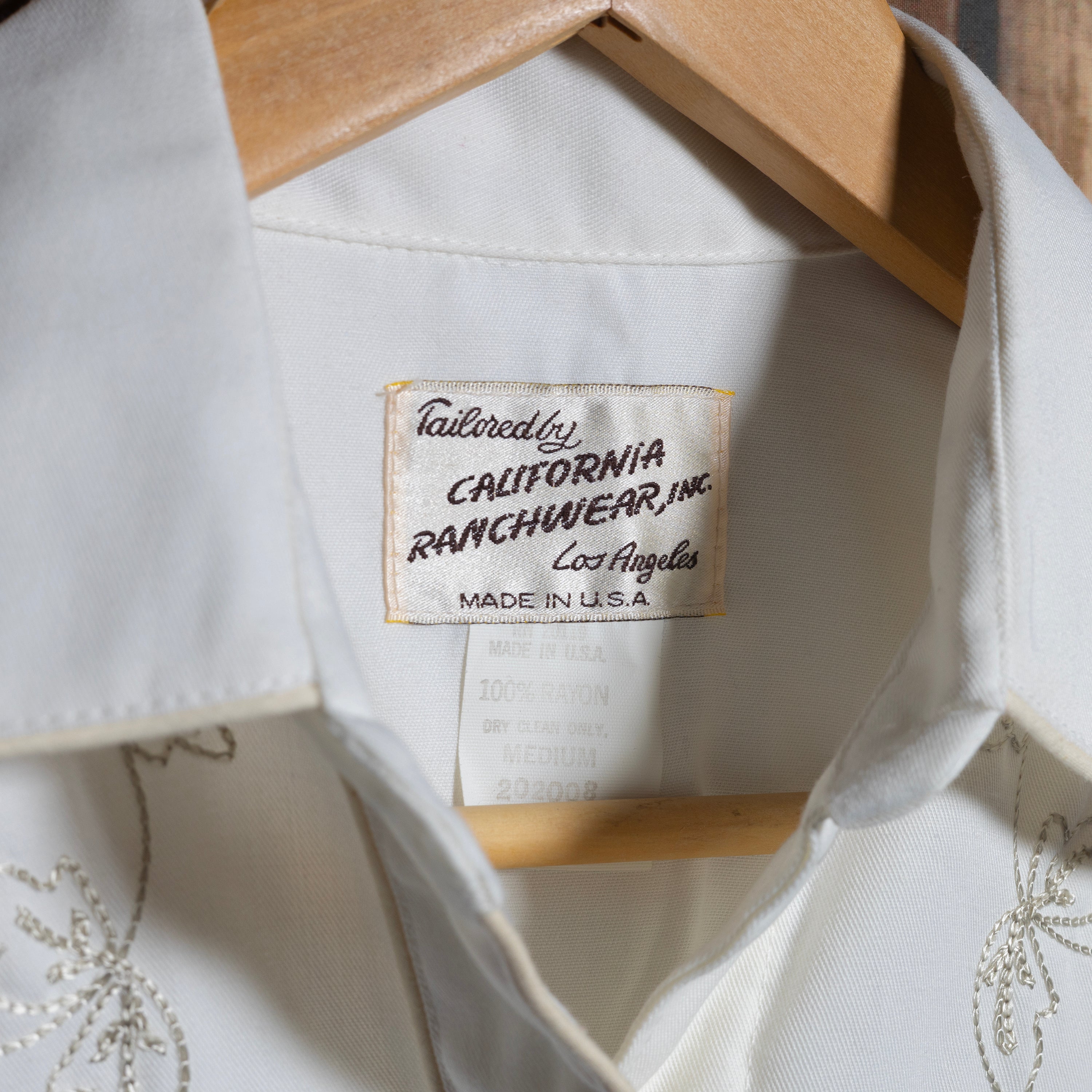 Vintage California Ranchwear Woman's Rayon White Western Shirt