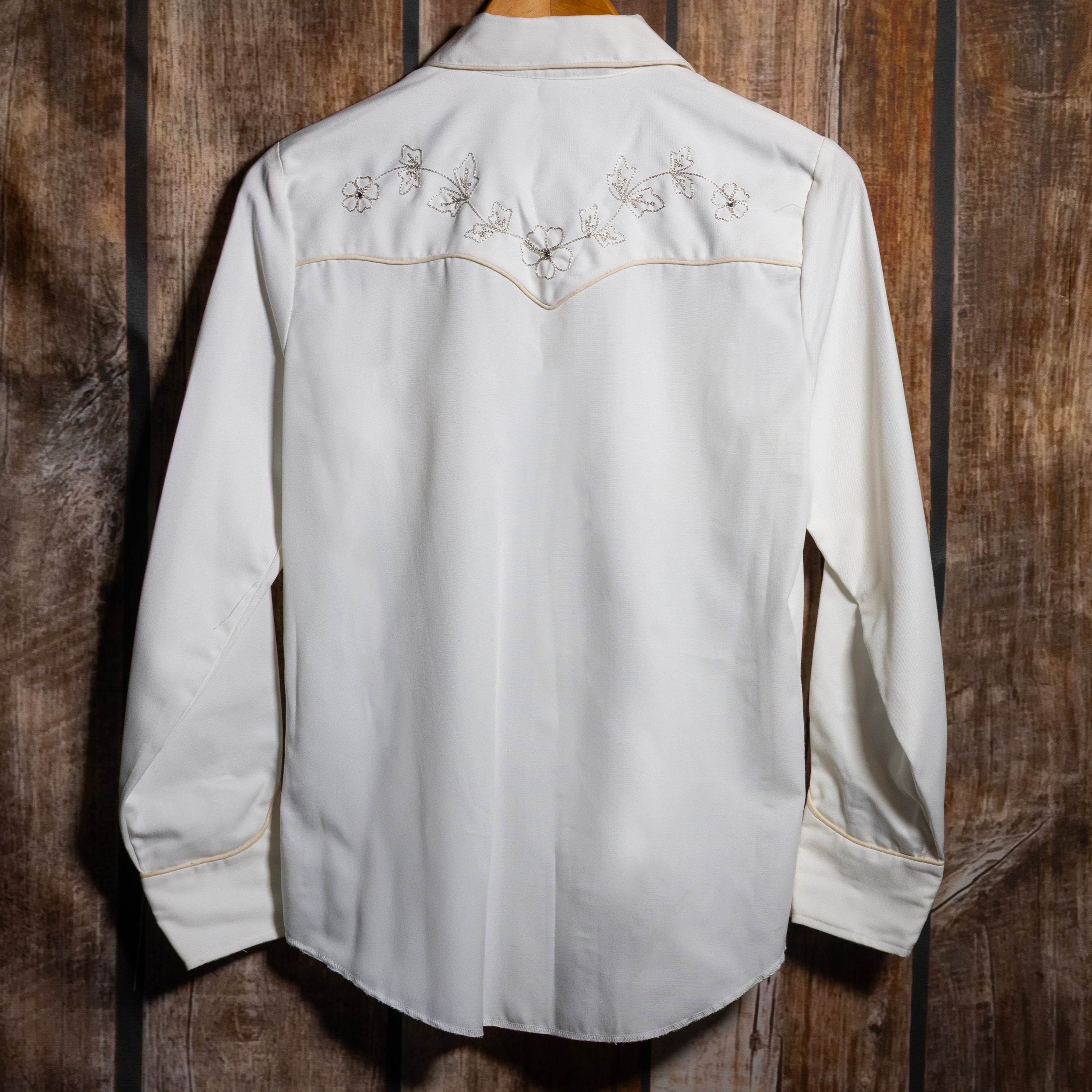 Vintage California Ranchwear Woman's Rayon White Western Shirt