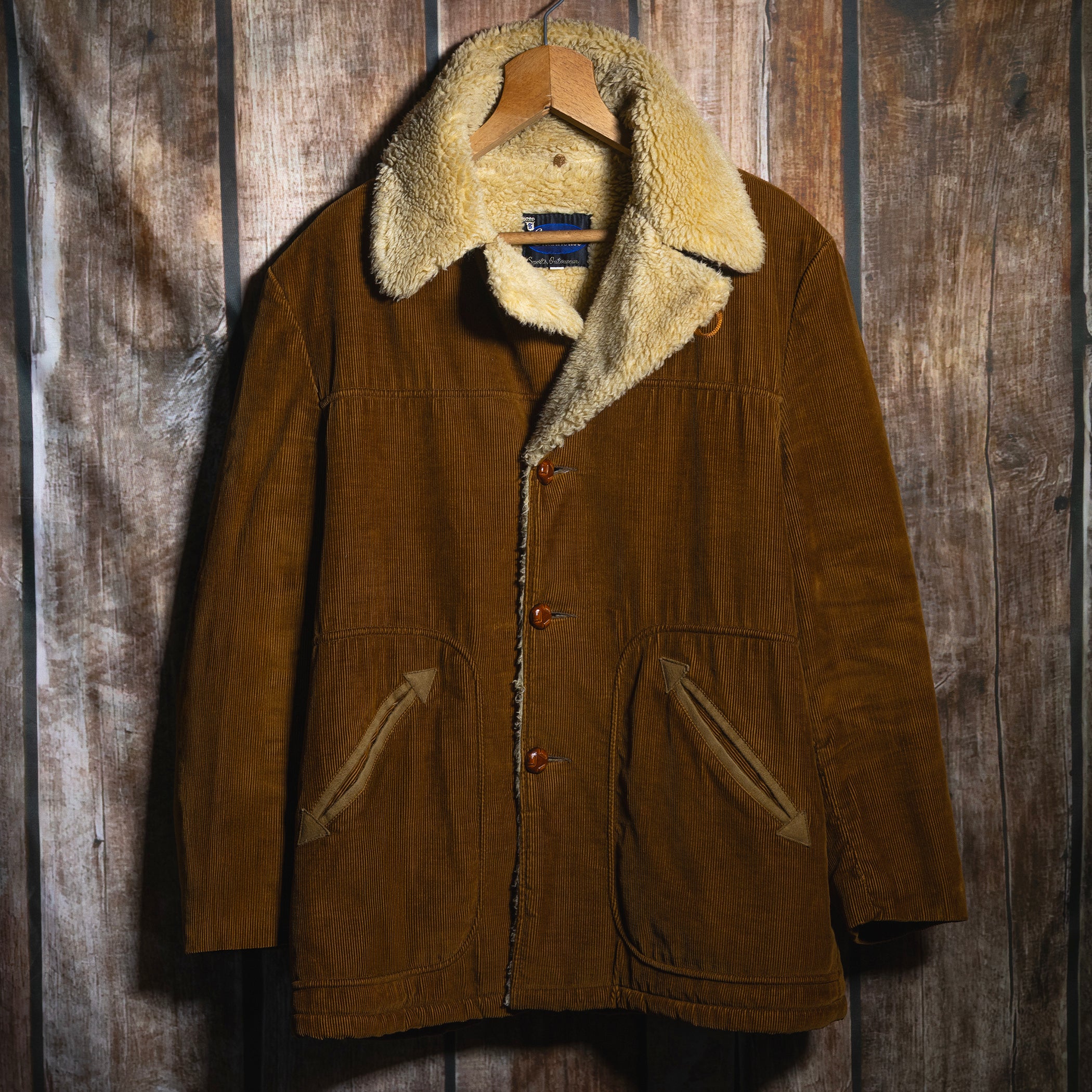Vintage Americana Shanhouse 1970s Brown Corduroy and Sherpa Coat