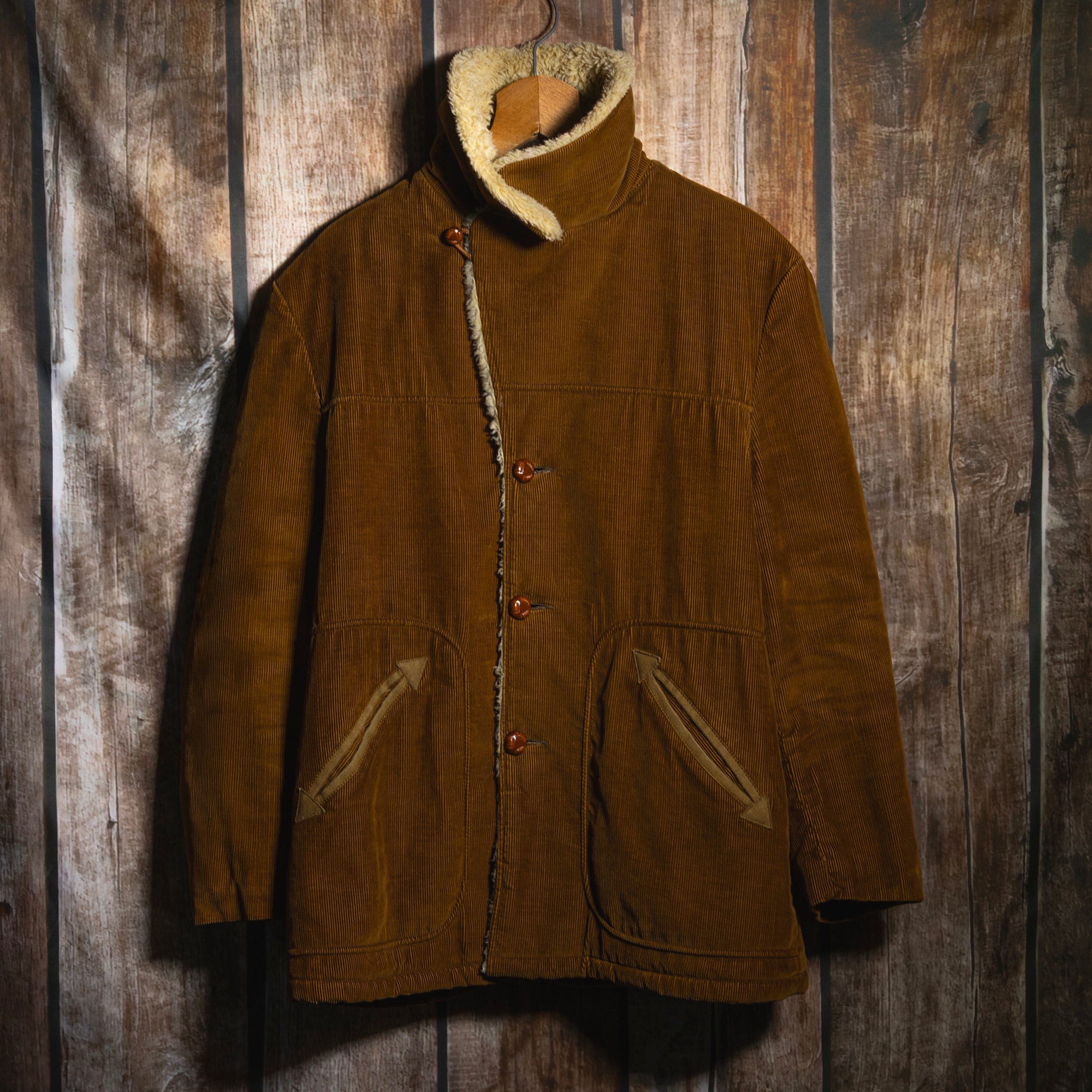 Vintage Americana Shanhouse 1970s Brown Corduroy and Sherpa Coat