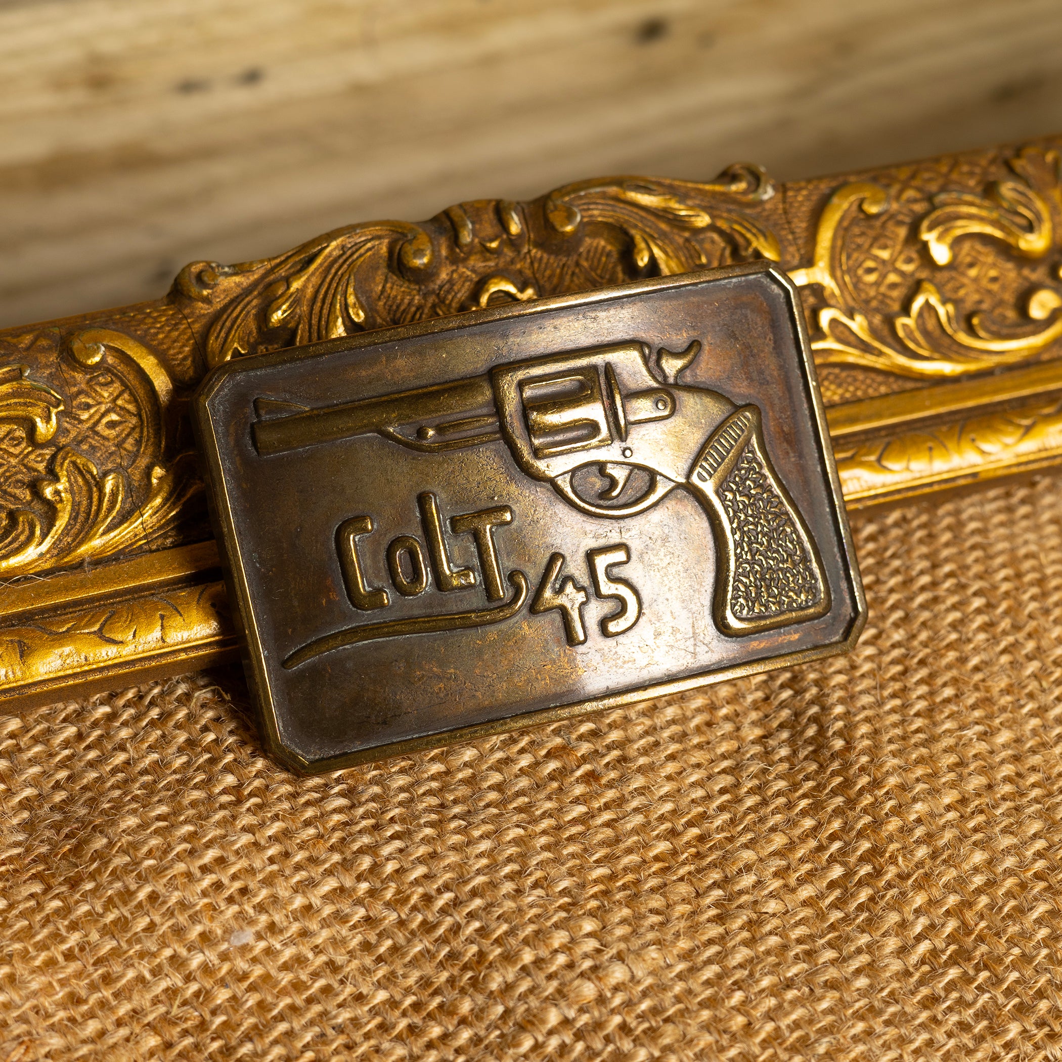 Vintage Colt 45 Metal Belt Buckle