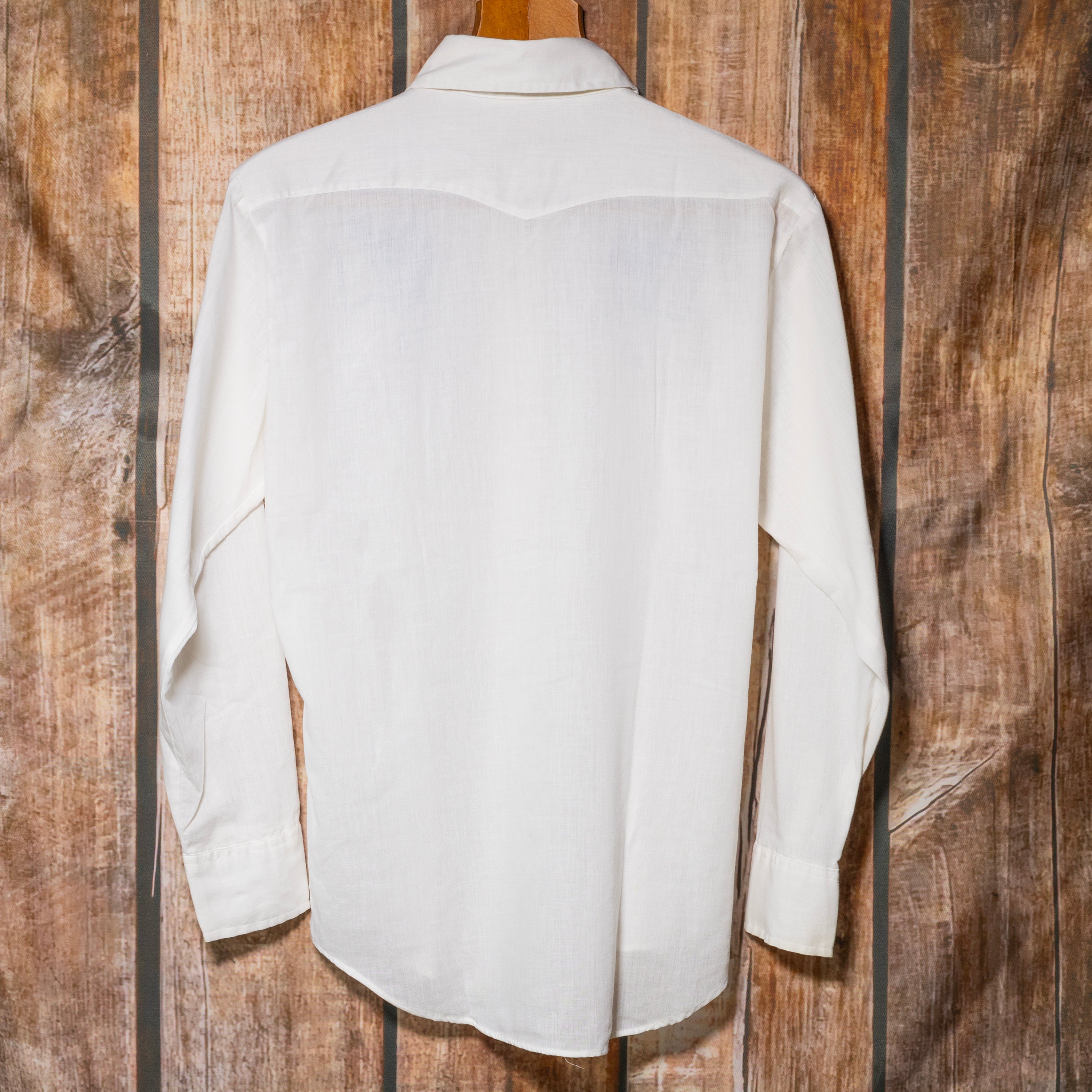 Vintage Cowboy Joe Atlantic Westerner Embroidered White Shirt M