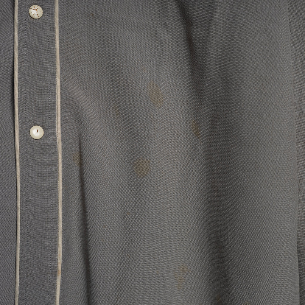 1950s Circle A Blue & Grey Gabardine Western Shirt L