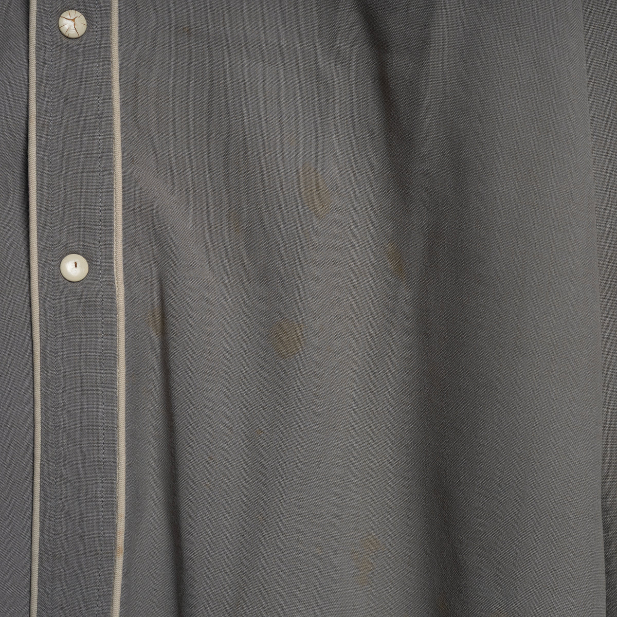 1950s Circle A Blue & Grey Gabardine Western Shirt L