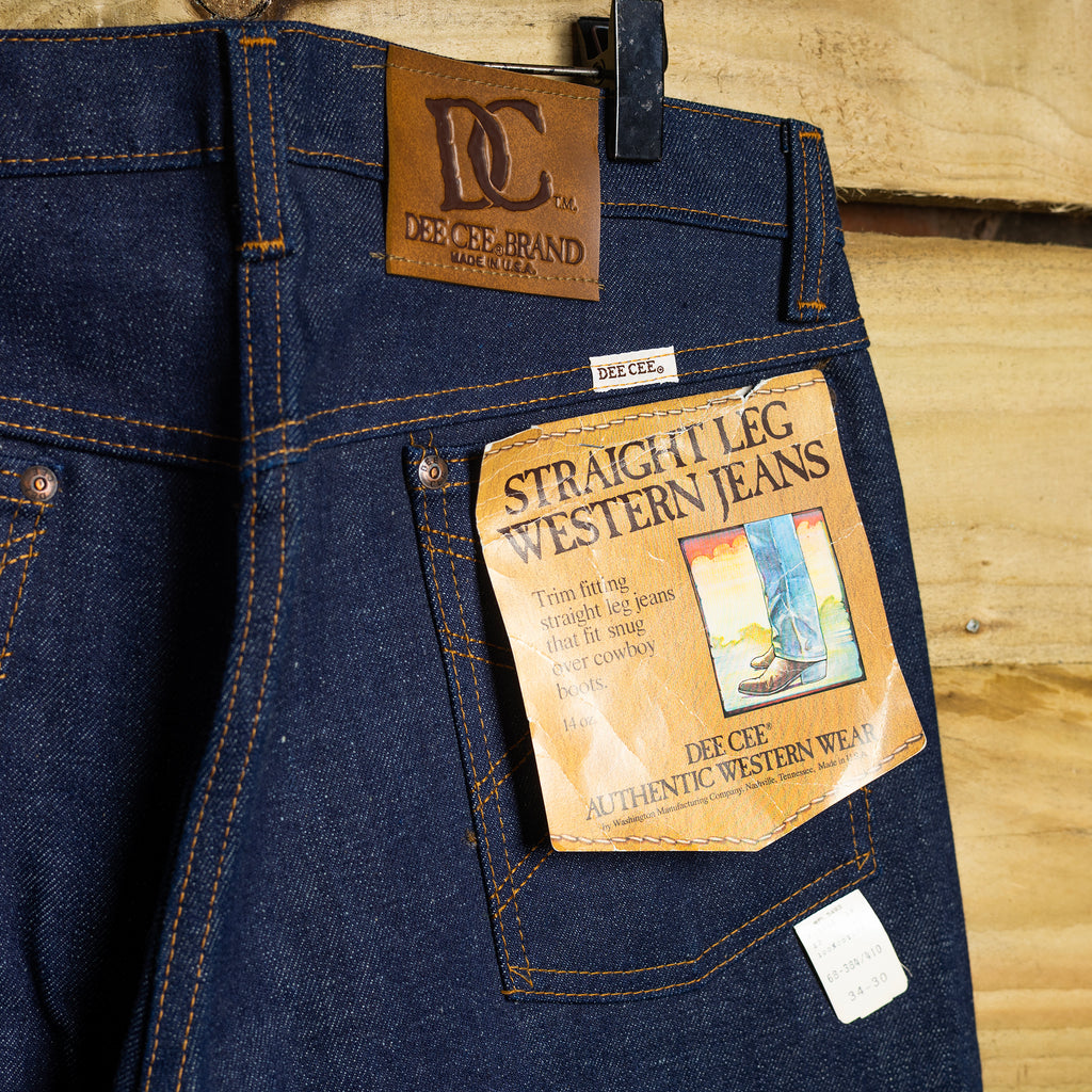 NWT Vintage Dee Cee Straight Leg Dark Wash Denim Jeans – 34 x 30