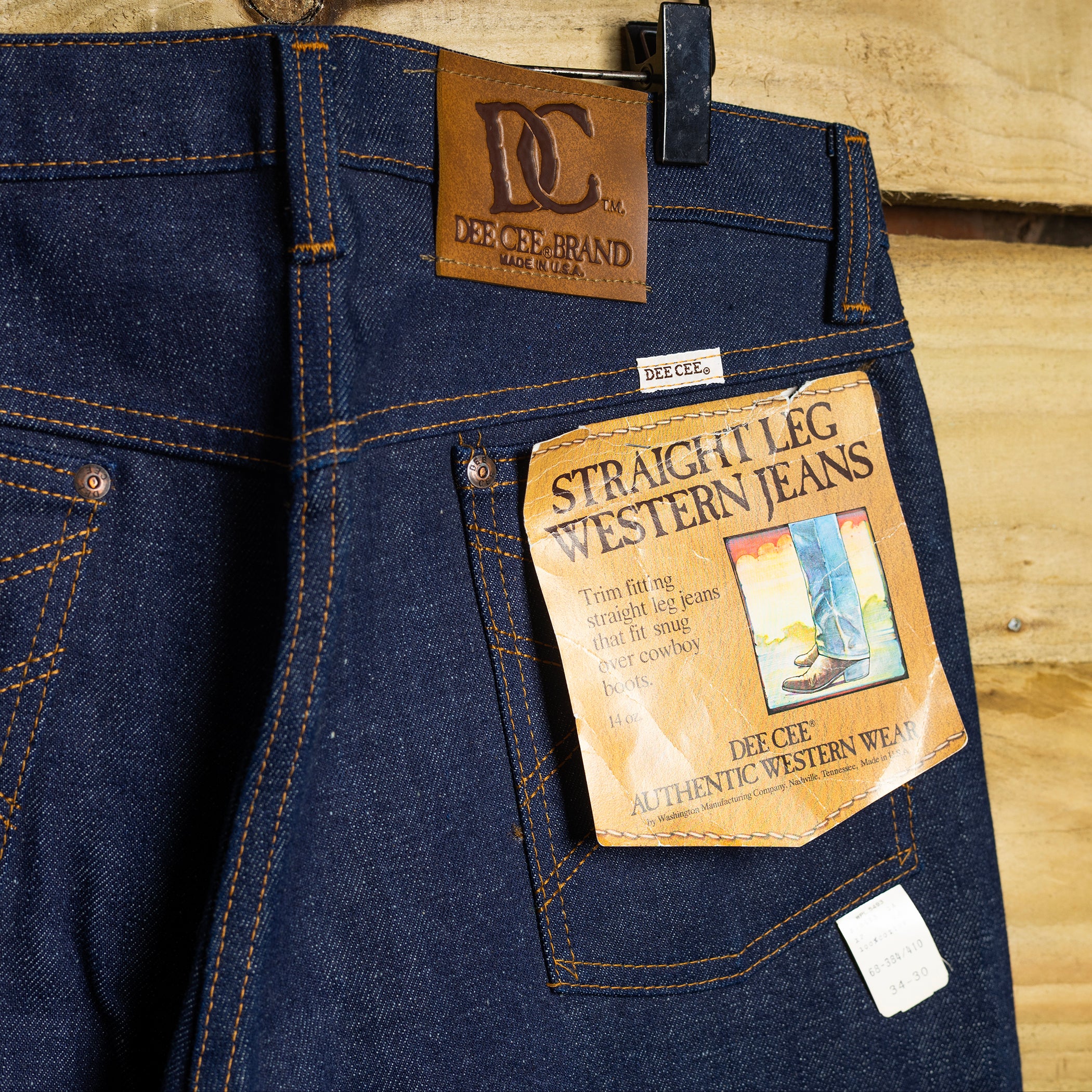 NWT Vintage Dee Cee Straight Leg Dark Wash Denim Jeans – 34 x 30
