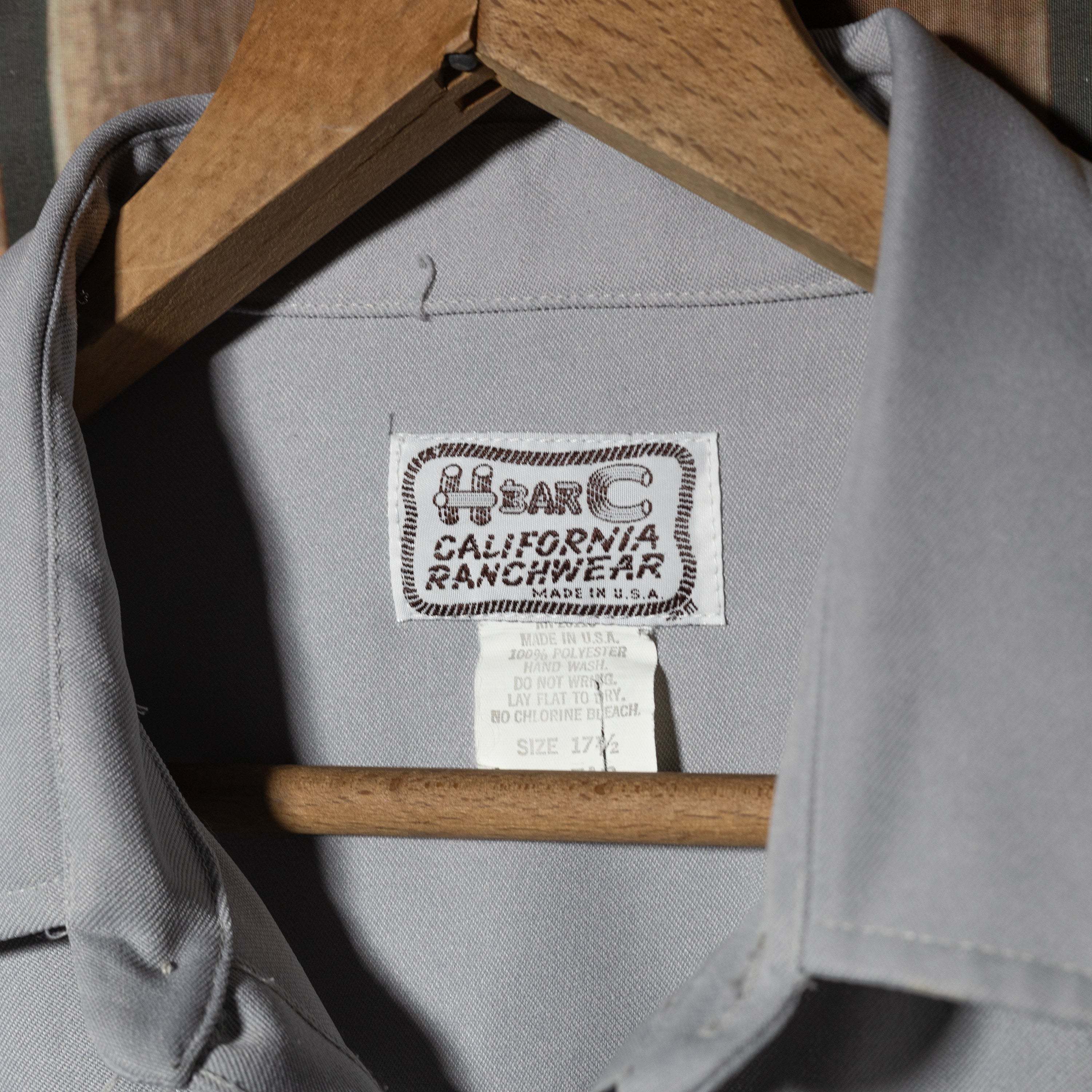 Vintage 1970s H Bar C California Ranchwear Embroidered Bass Guitars Grey Shirt XL