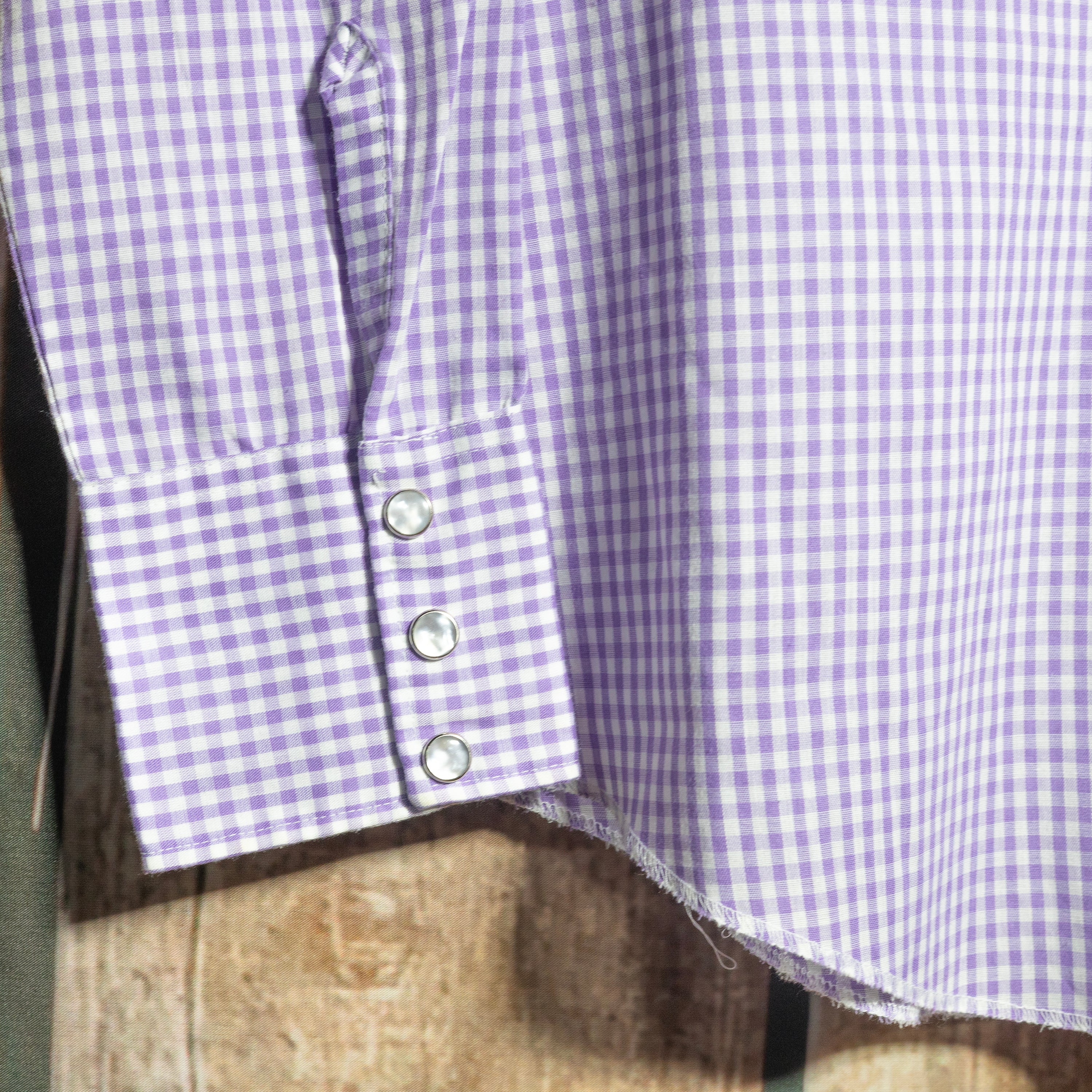 Vintage H Bar C Ranchwear Purple Gingham Western Shirt Size 12
