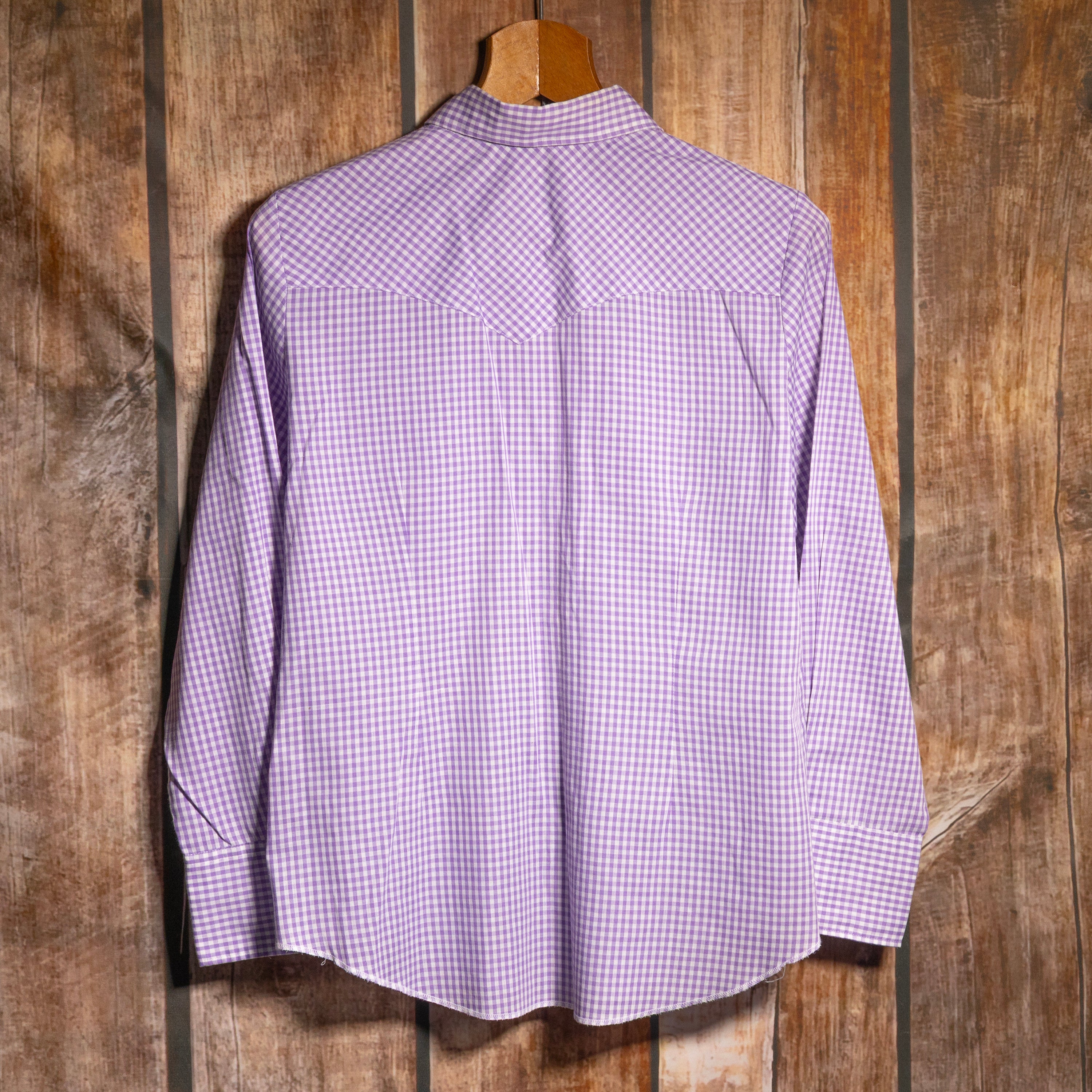 Vintage H Bar C Ranchwear Purple Gingham Western Shirt Size 12