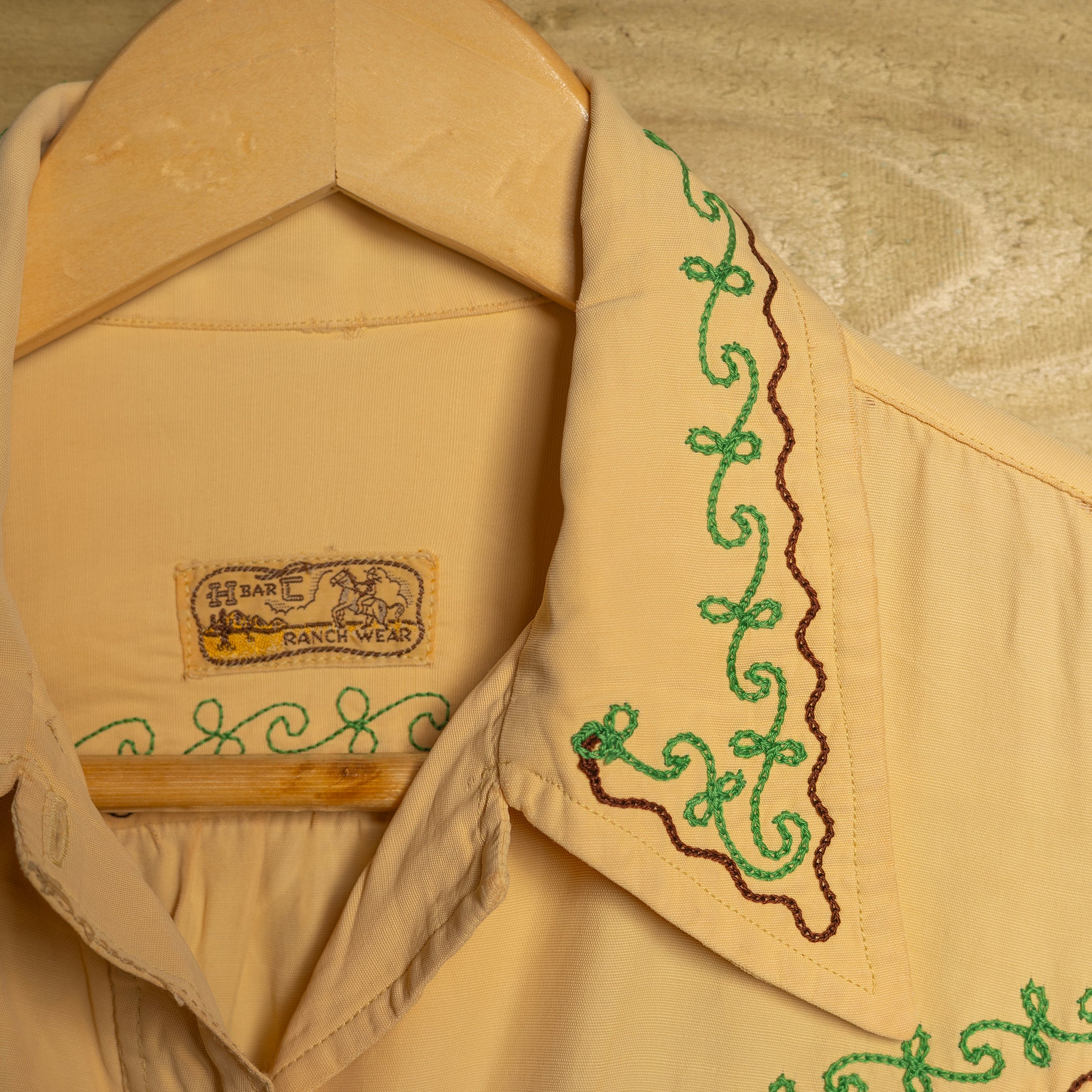 1940s H Bar C California Ranchwear Embroidered Western Shirt - Pearl Snaps - Size XS - Rare