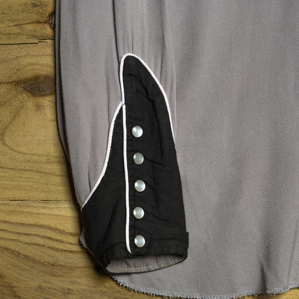 1950s Vintage H Bar C Ranchwear Grey Gabardine Western Shirt