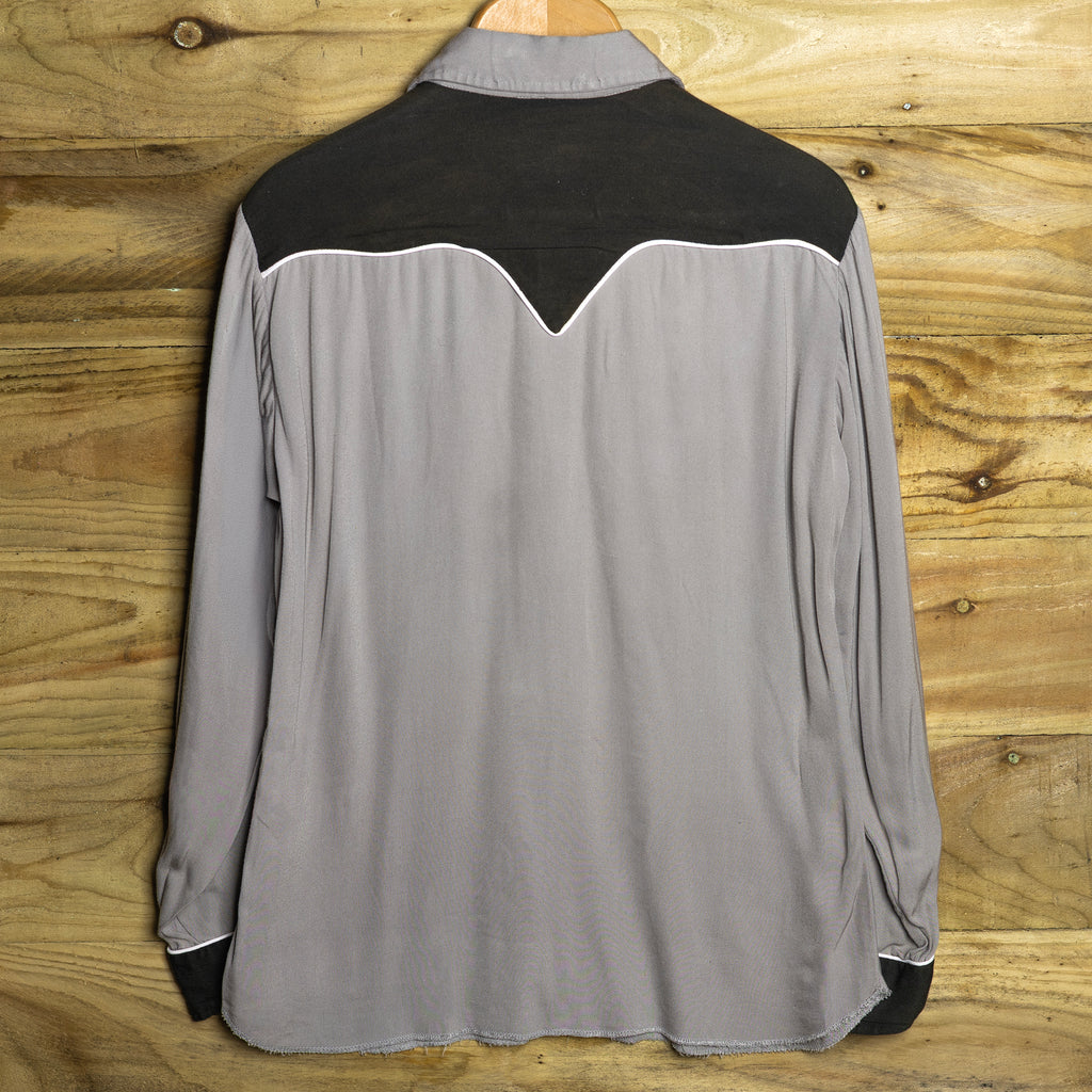 1950s Vintage H Bar C Ranchwear Grey Gabardine Western Shirt