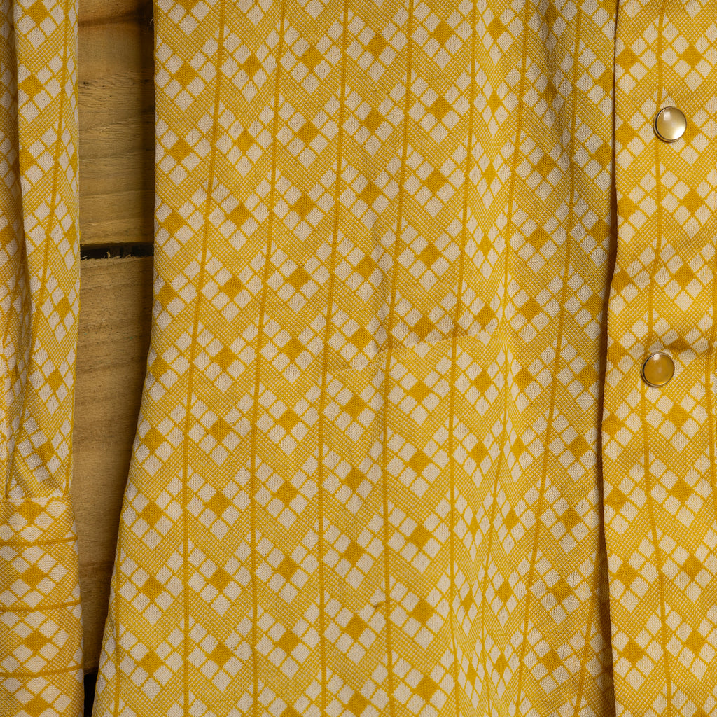 Vintage 1970s H Bar C California Ranchwear Mustard Yellow Pearl Snap Western Shirt — Women's S / 8-10