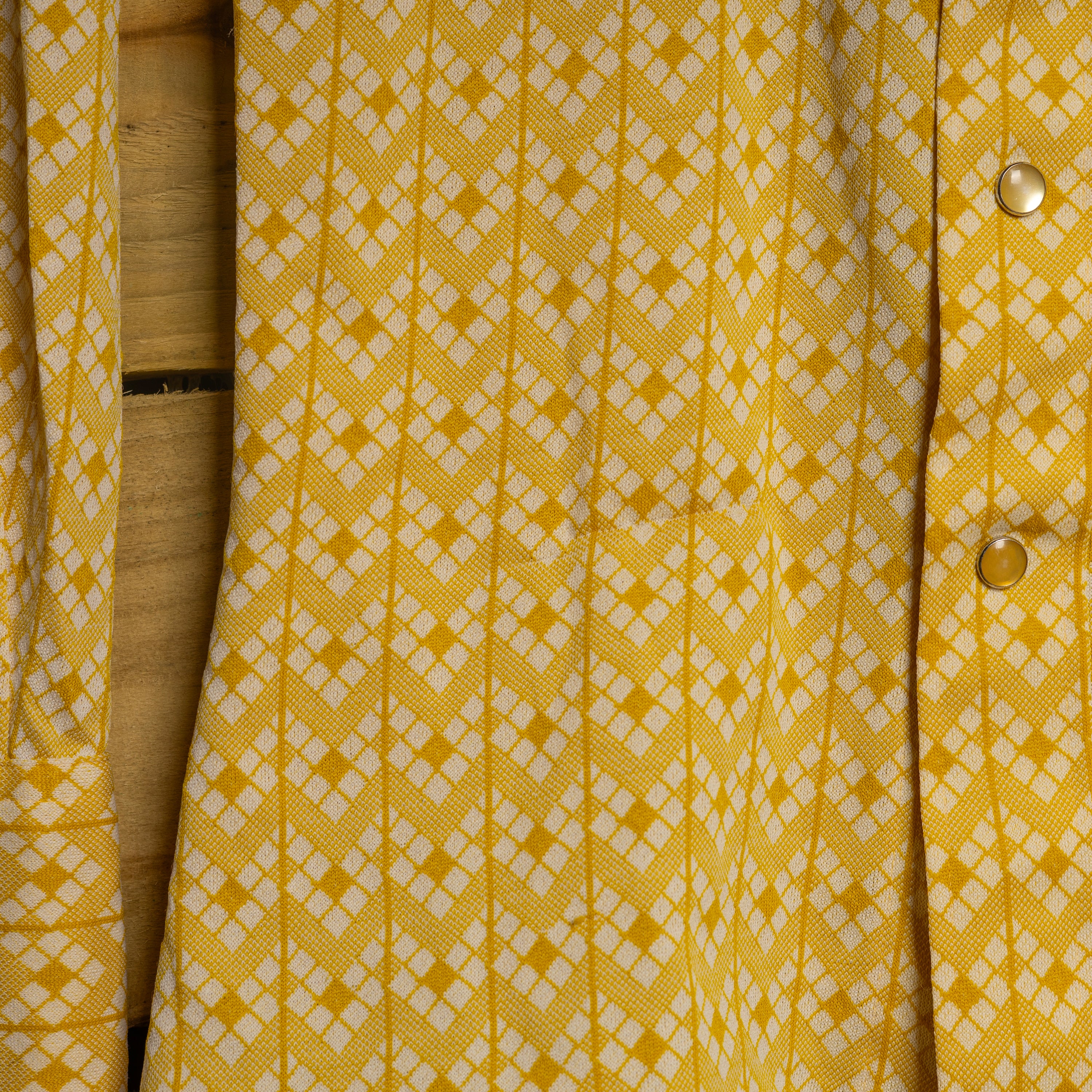 Vintage 1970s H Bar C California Ranchwear Mustard Yellow Pearl Snap Western Shirt — Women's S / 8-10