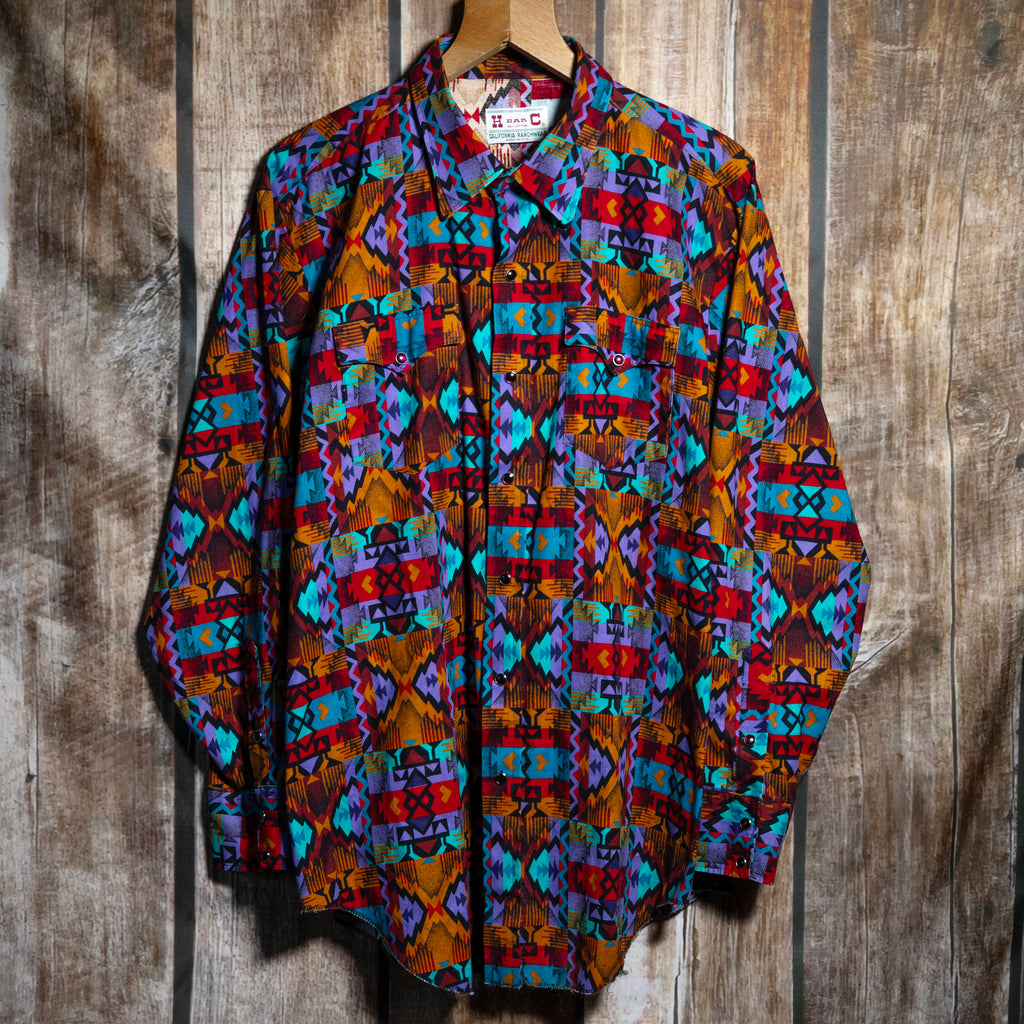 H Bar C California Ranchwear Multicoloured Printed Western Shirt XXL