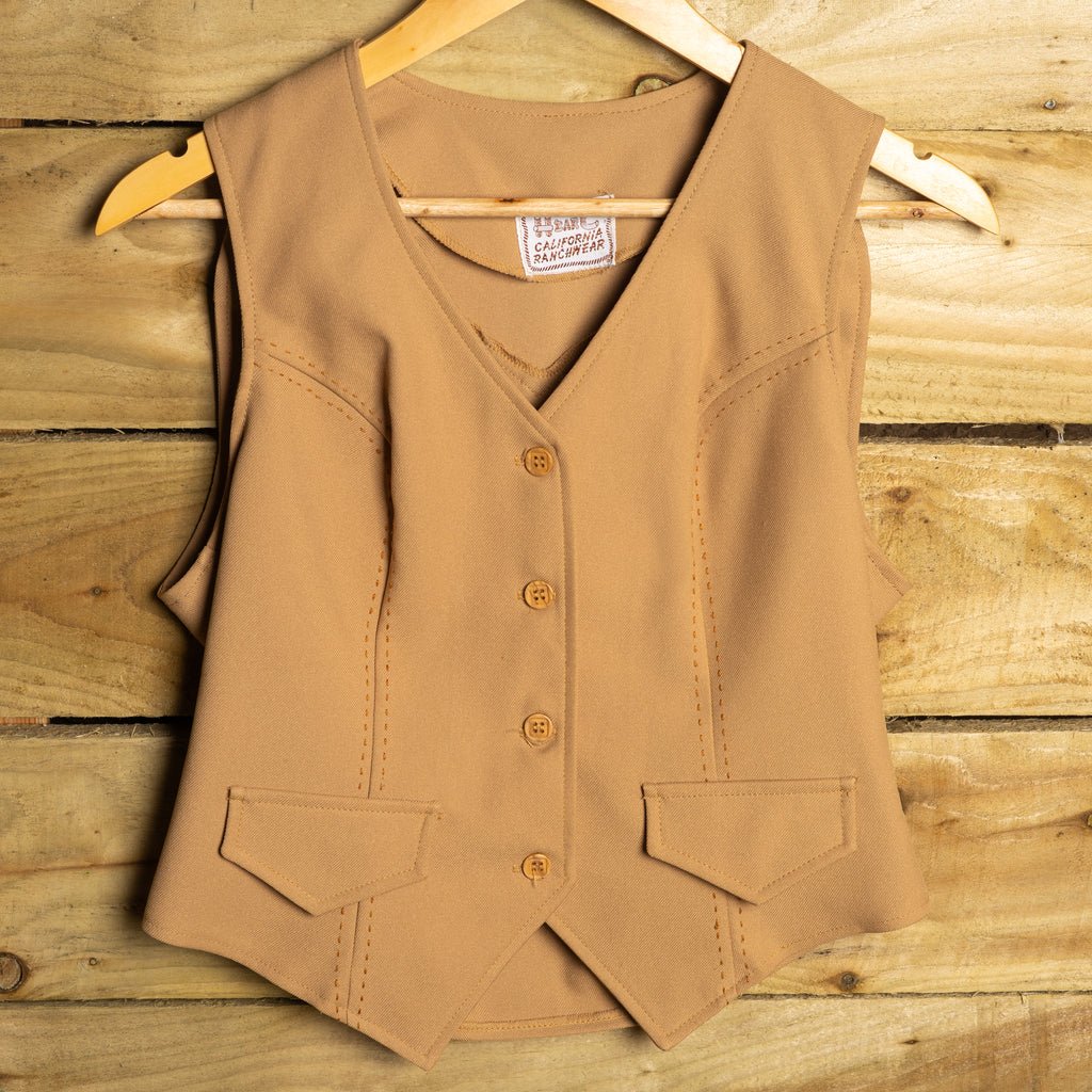 1970s Vintage H Bar C Stitched Western Vest – Size S