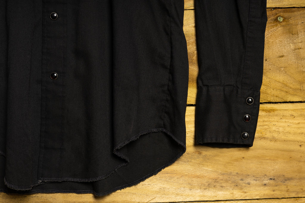 H Bar C California Ranchwear Women's Black Western Shirt - Pearl Snaps - Size M/10