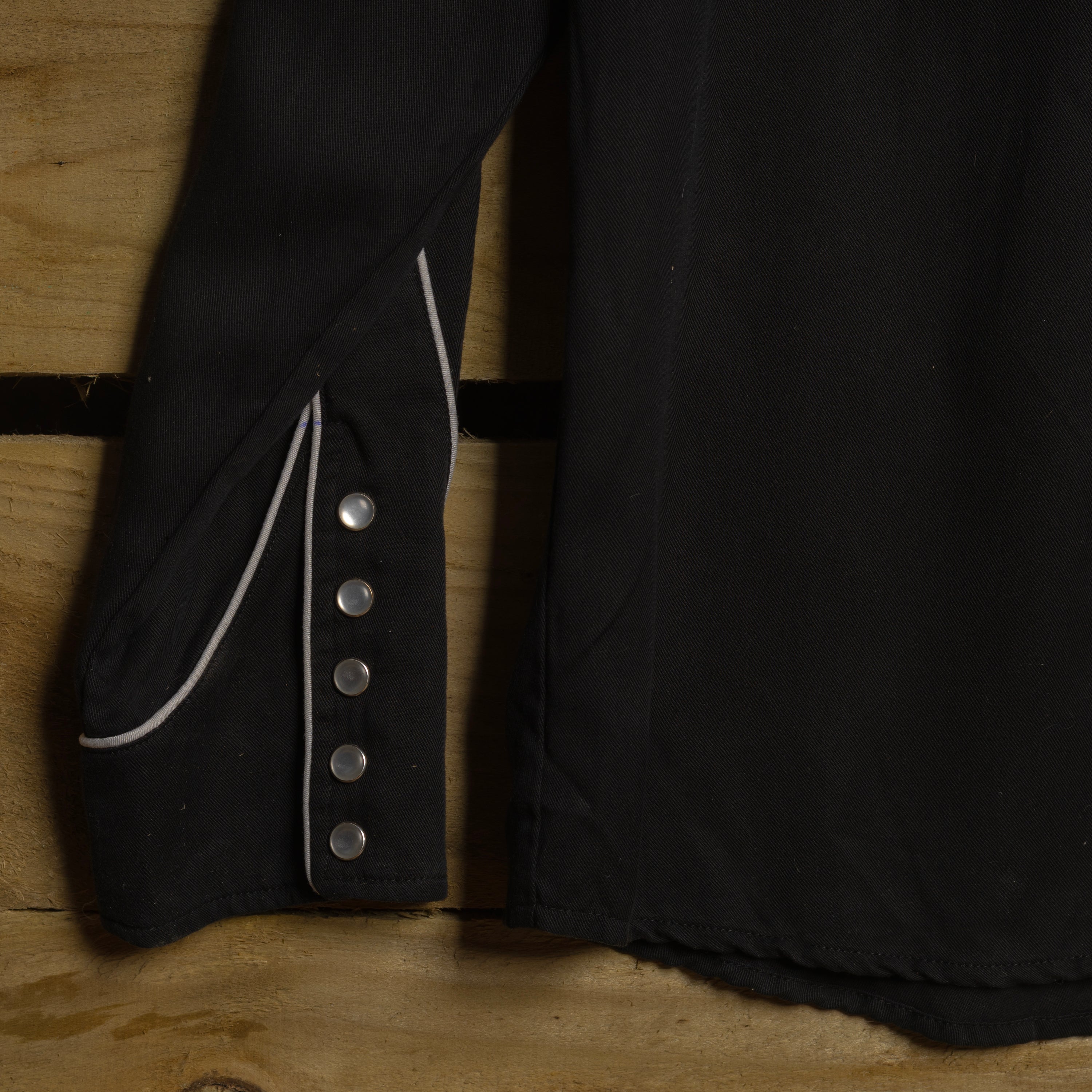 Vintage H Bar C California Ranchwear Men's Black Tencel Western Shirt with Pearl Snaps XL