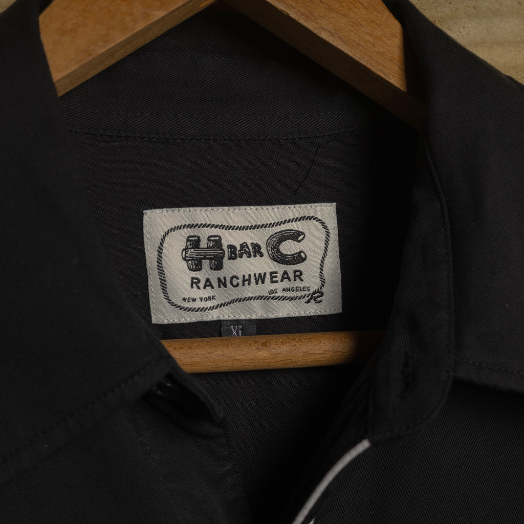 Vintage H Bar C California Ranchwear Men's Black Tencel Western Shirt with Pearl Snaps XL