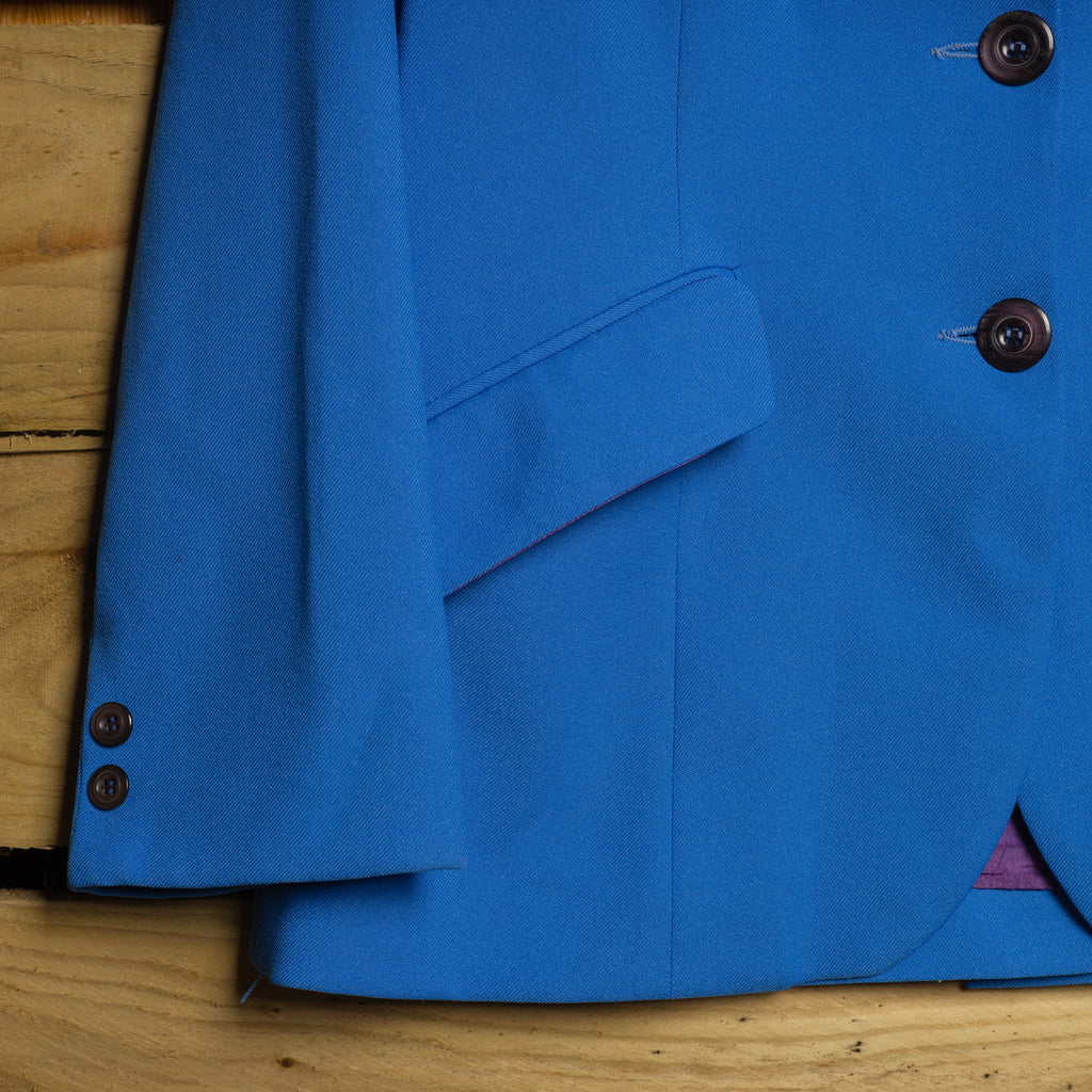 1970s Vintage H Bar C California Ranchwear Blue Western Blazer Jacket XS 6-8