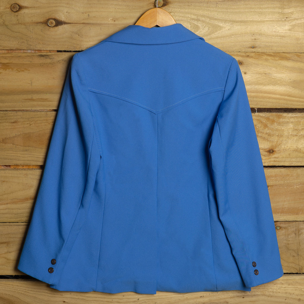 1970s Vintage H Bar C California Ranchwear Blue Western Blazer Jacket XS 6-8