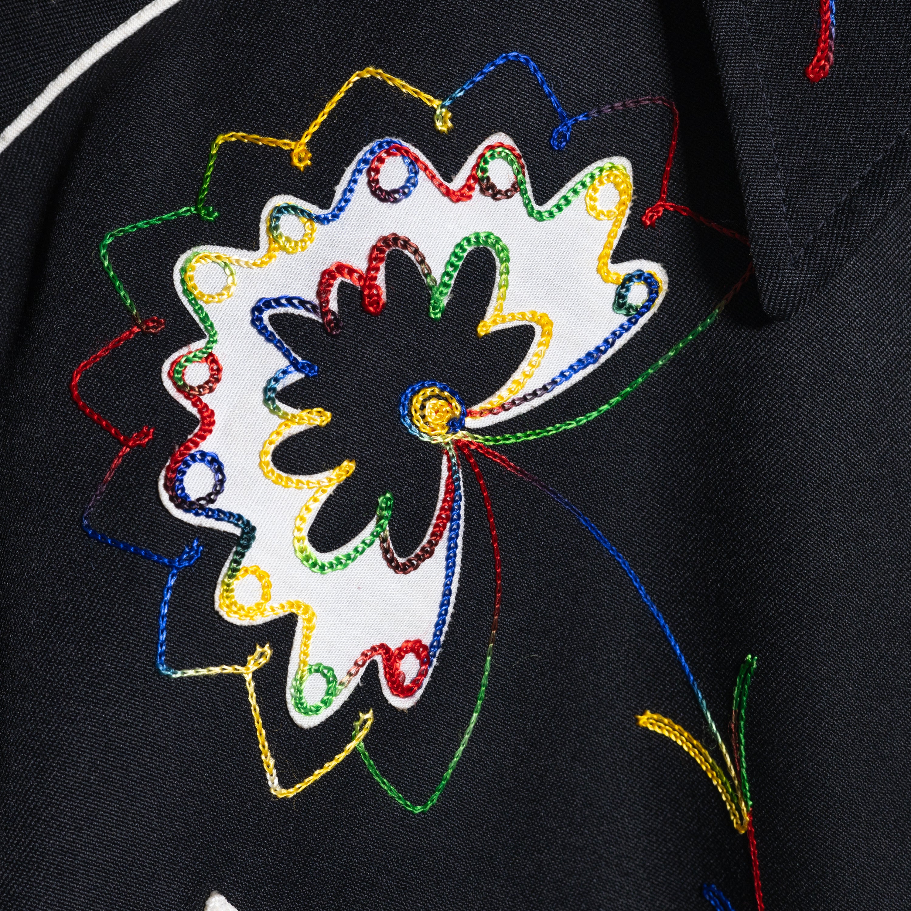 60/70s Vintage H Bar C California Ranchwear Black Embroidered Western Shirt