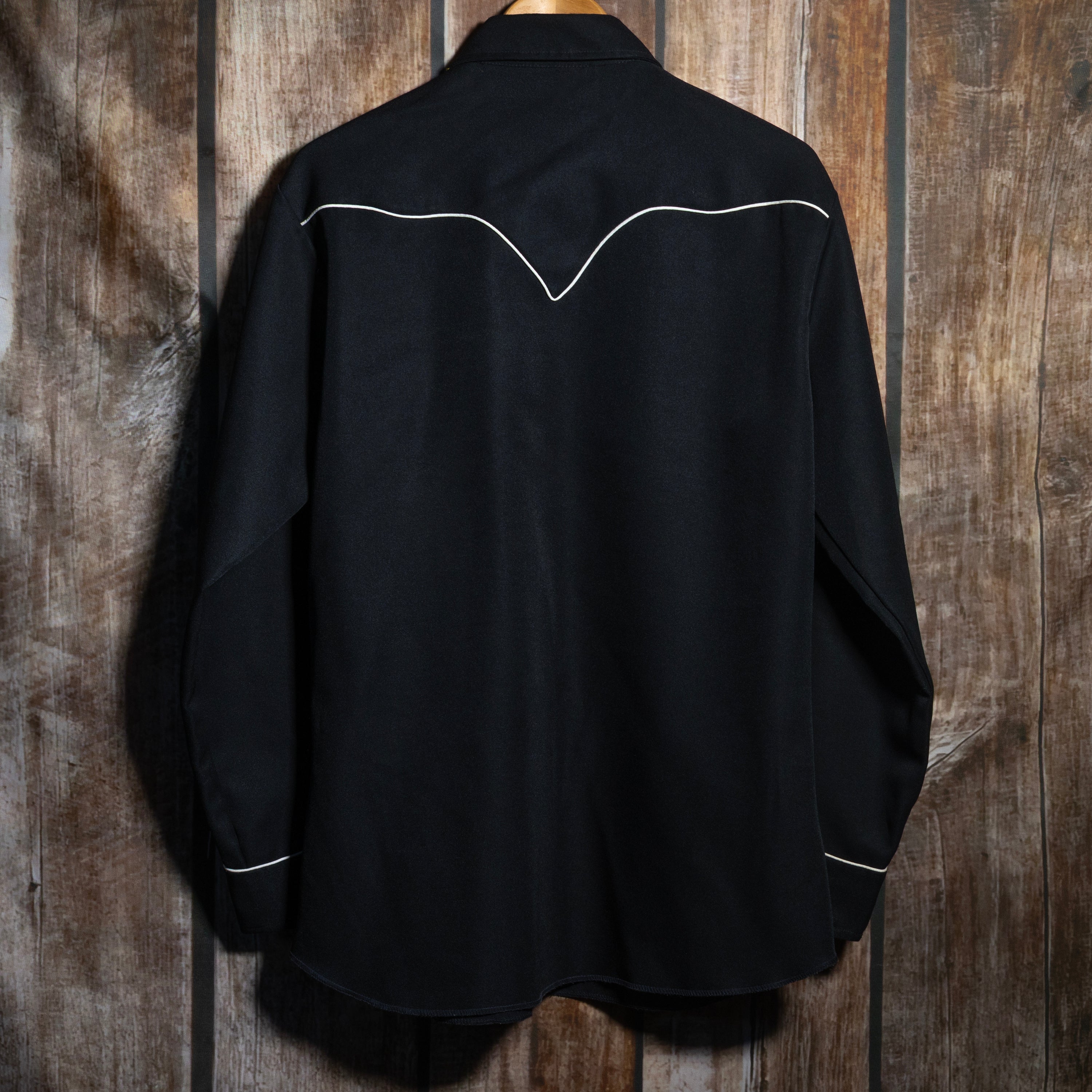 60/70s Vintage H Bar C California Ranchwear Black Embroidered Western Shirt