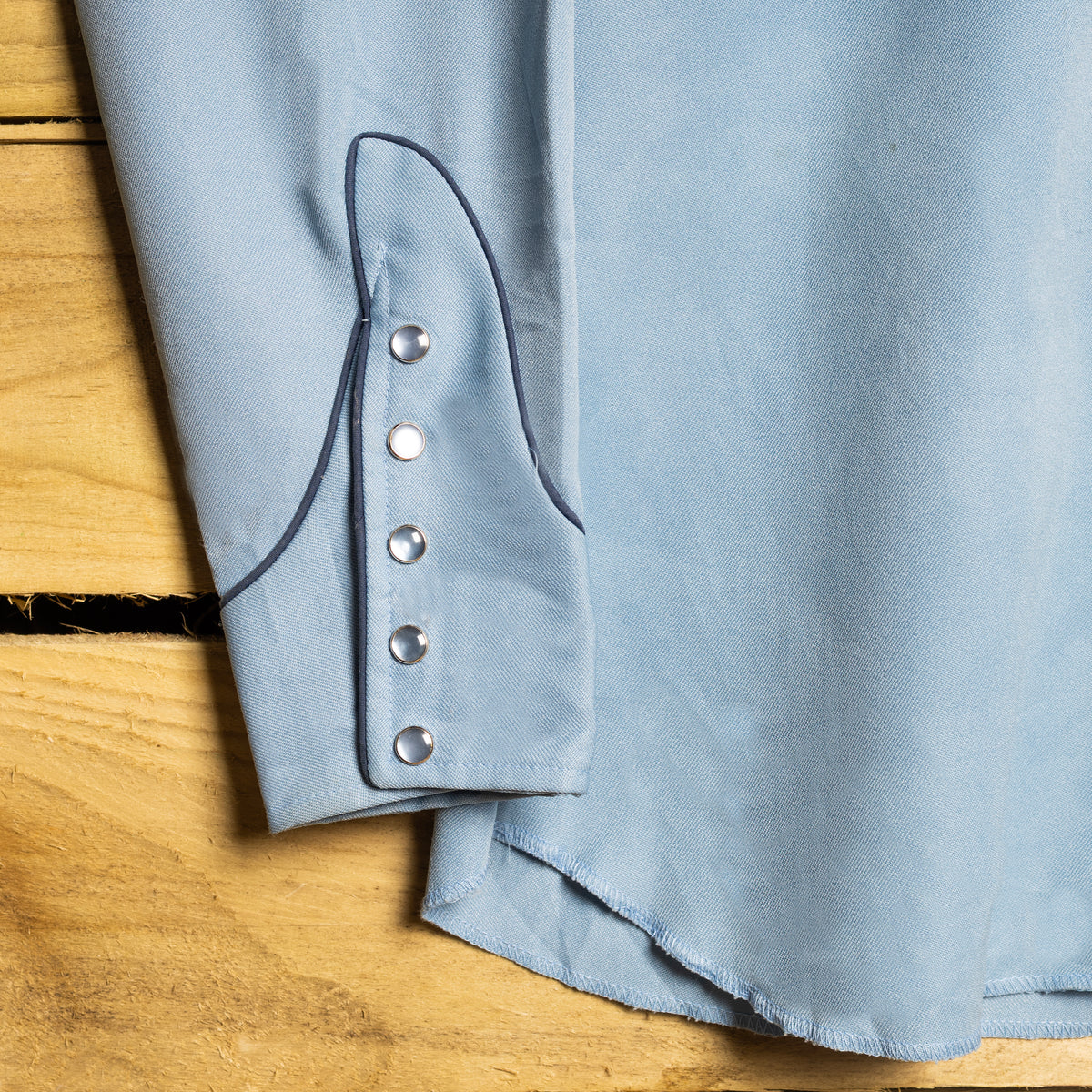 Vintage H Bar C Blue Floral Embroidered Western Shirt, M