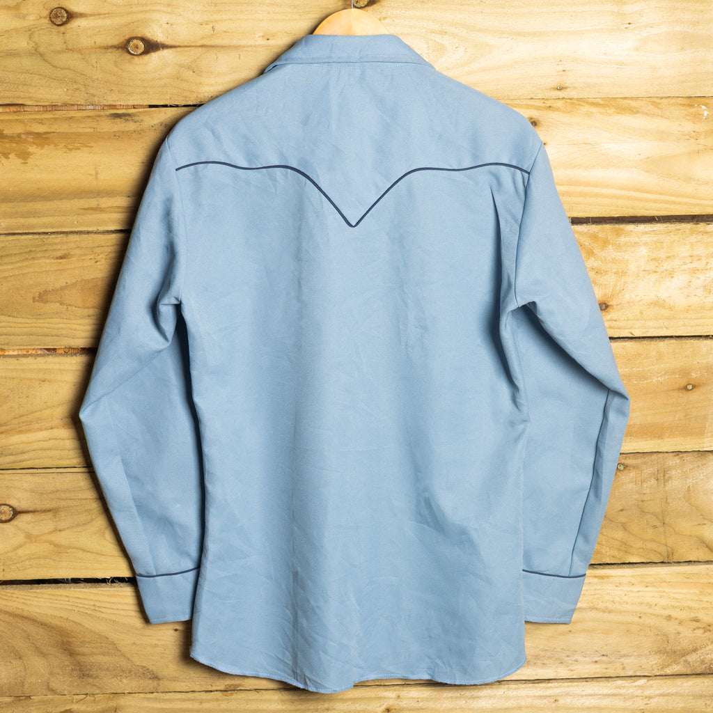 Vintage H Bar C Blue Floral Embroidered Western Shirt, M