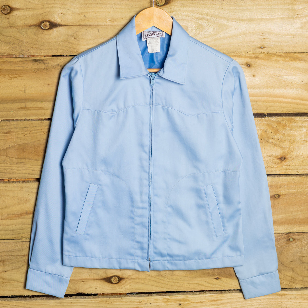 1970s Vintage H Bar C Blue Zip-Up Western Jacket, Size 12