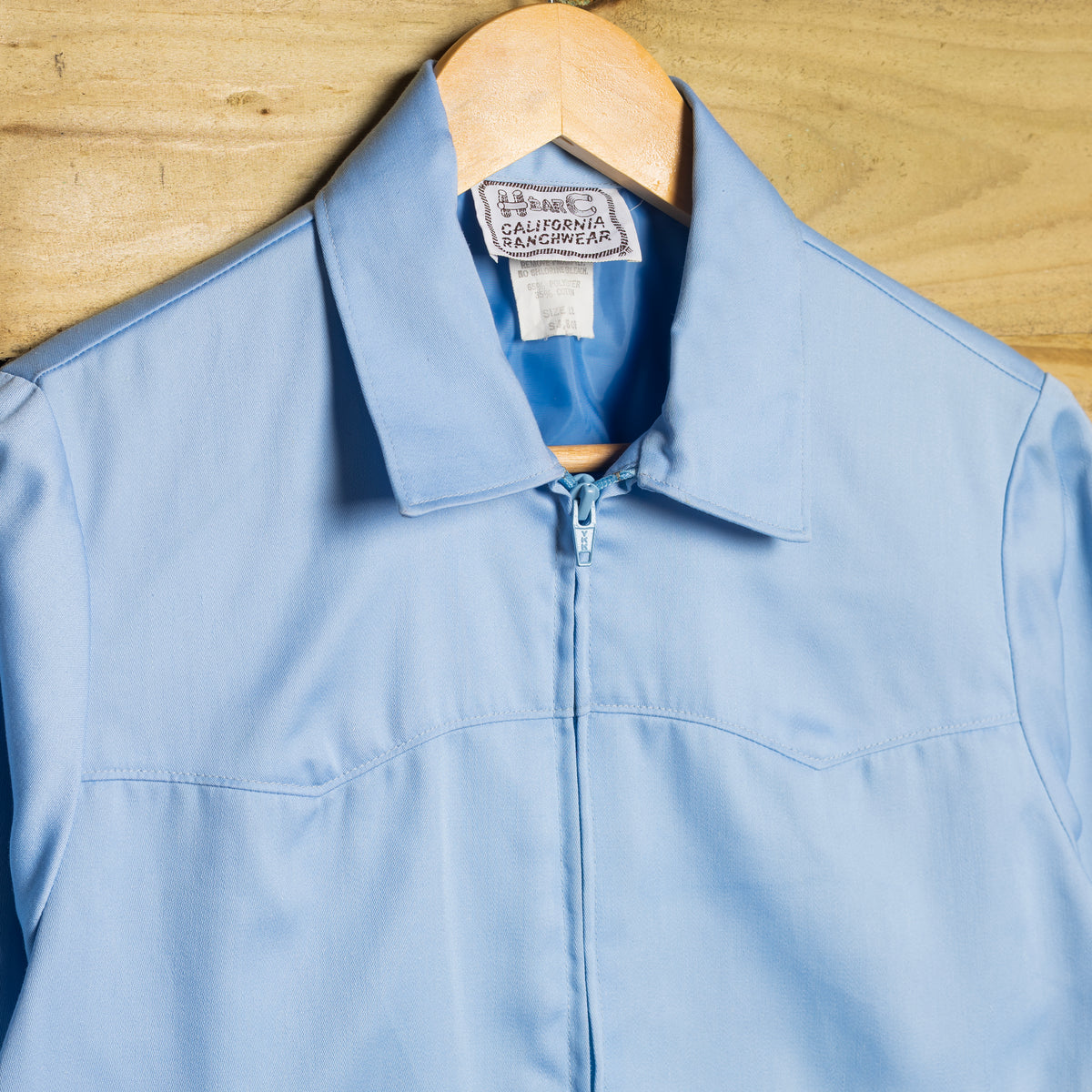 1970s Vintage H Bar C Blue Zip-Up Western Jacket, Size 12