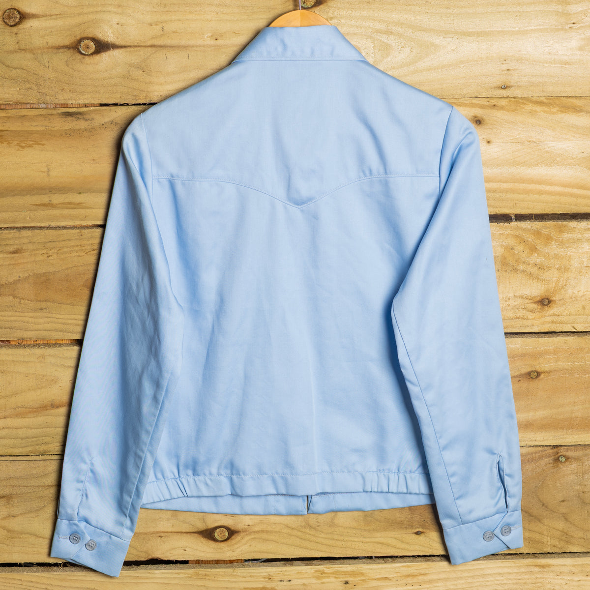 1970s Vintage H Bar C Blue Zip-Up Western Jacket, Size 12