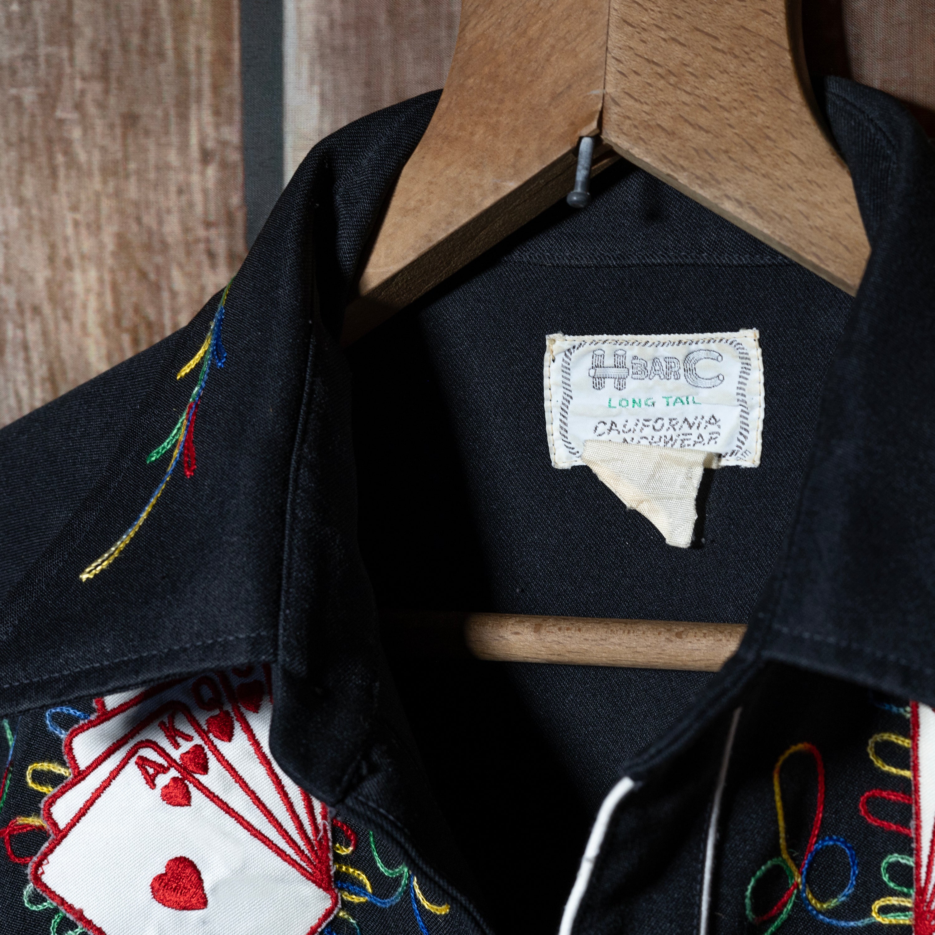 Vintage 1970s H Bar C California Ranchwear Black Royal Flush Cowboy Shirt XL