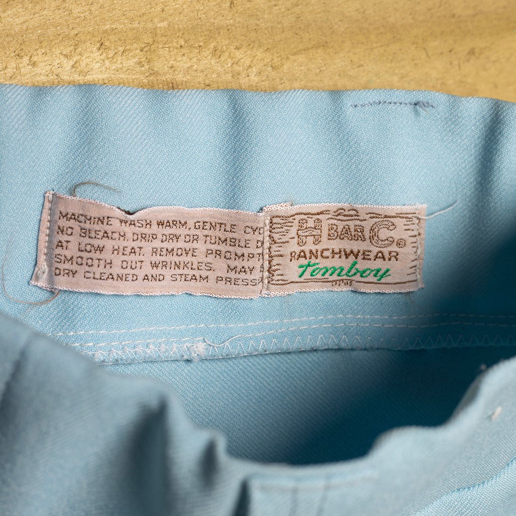 Vintage H Bar C Light Blue Western Trousers – M / 12–14