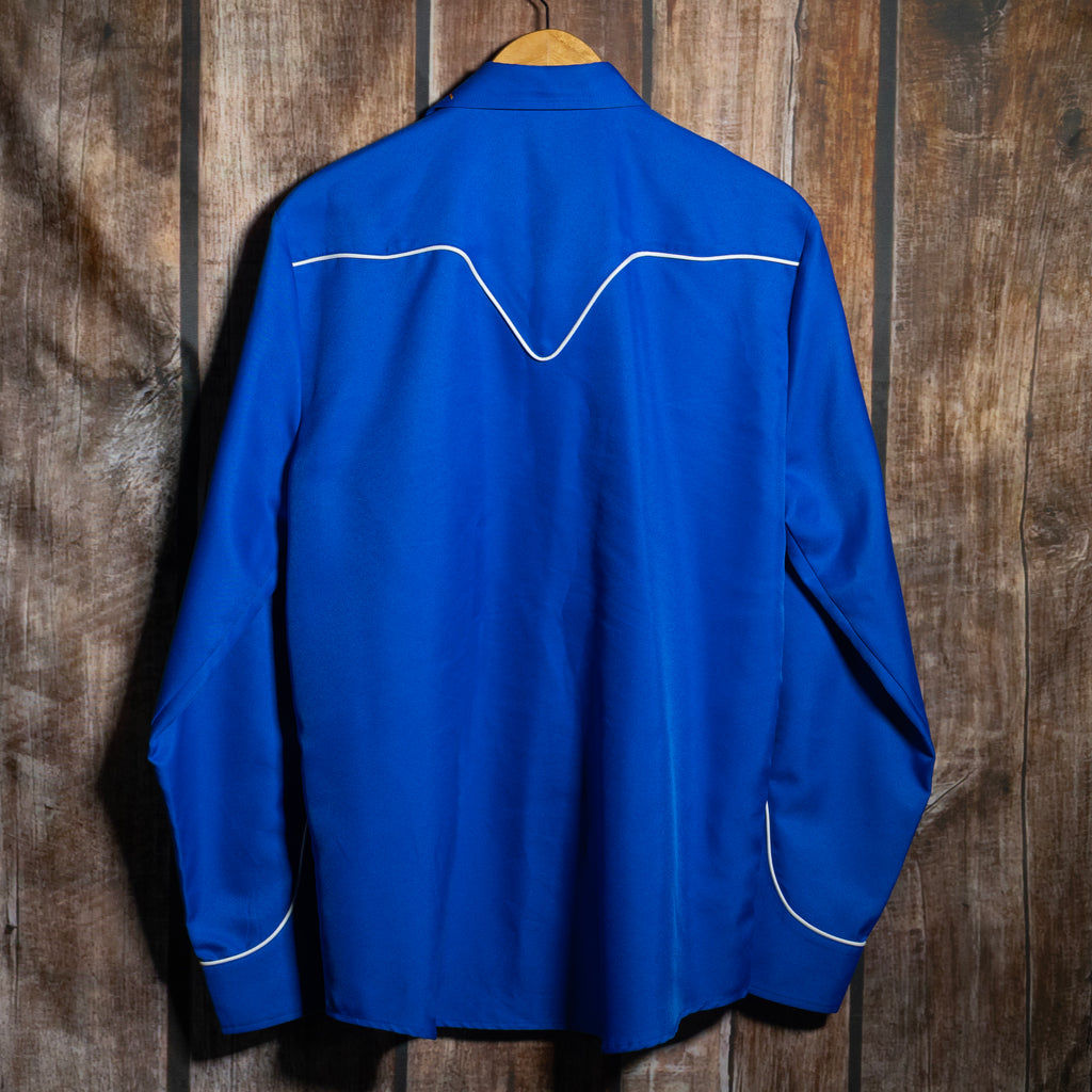 H Bar C California Ranchwear Blue Embroidered Western Shirt L