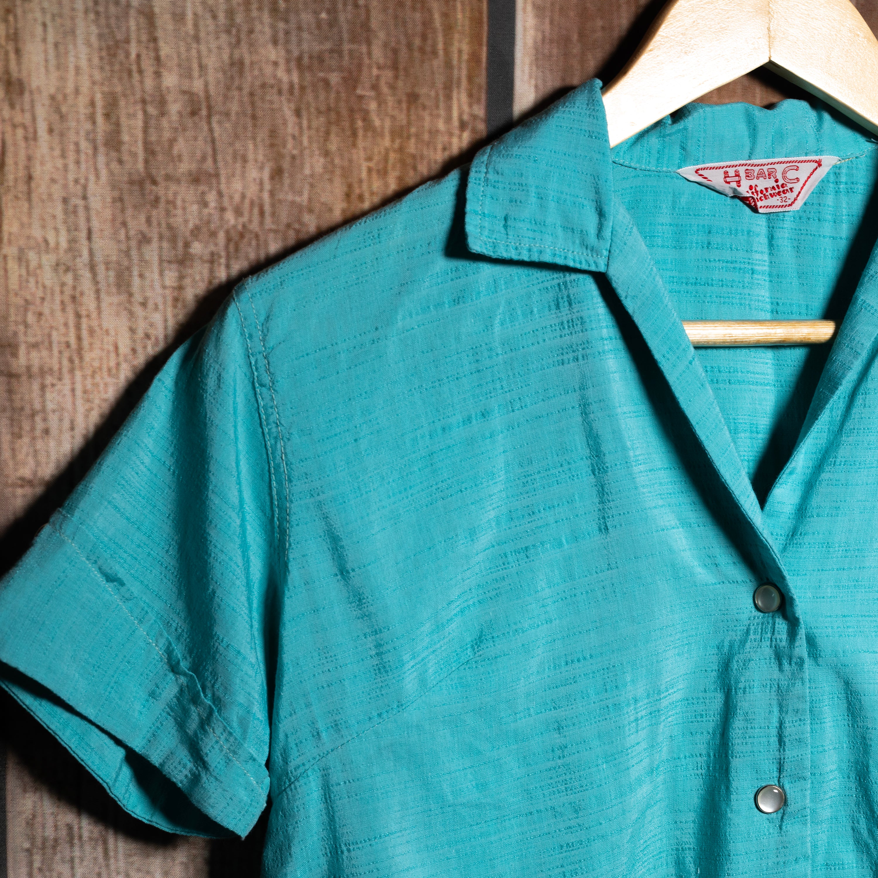 Vintage H Bar C Ranchwear Turquoise Western Blouse S/8