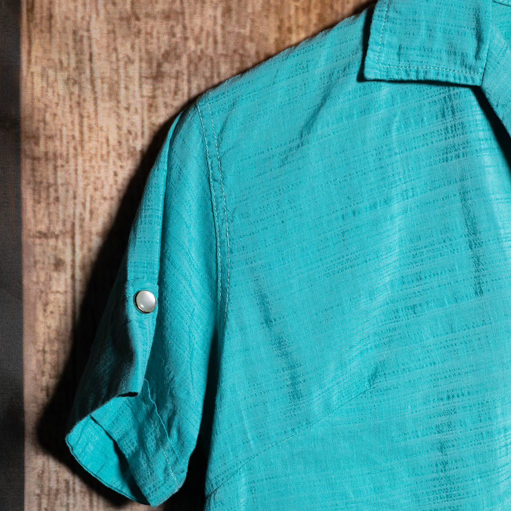Vintage H Bar C Ranchwear Turquoise Western Blouse S/8