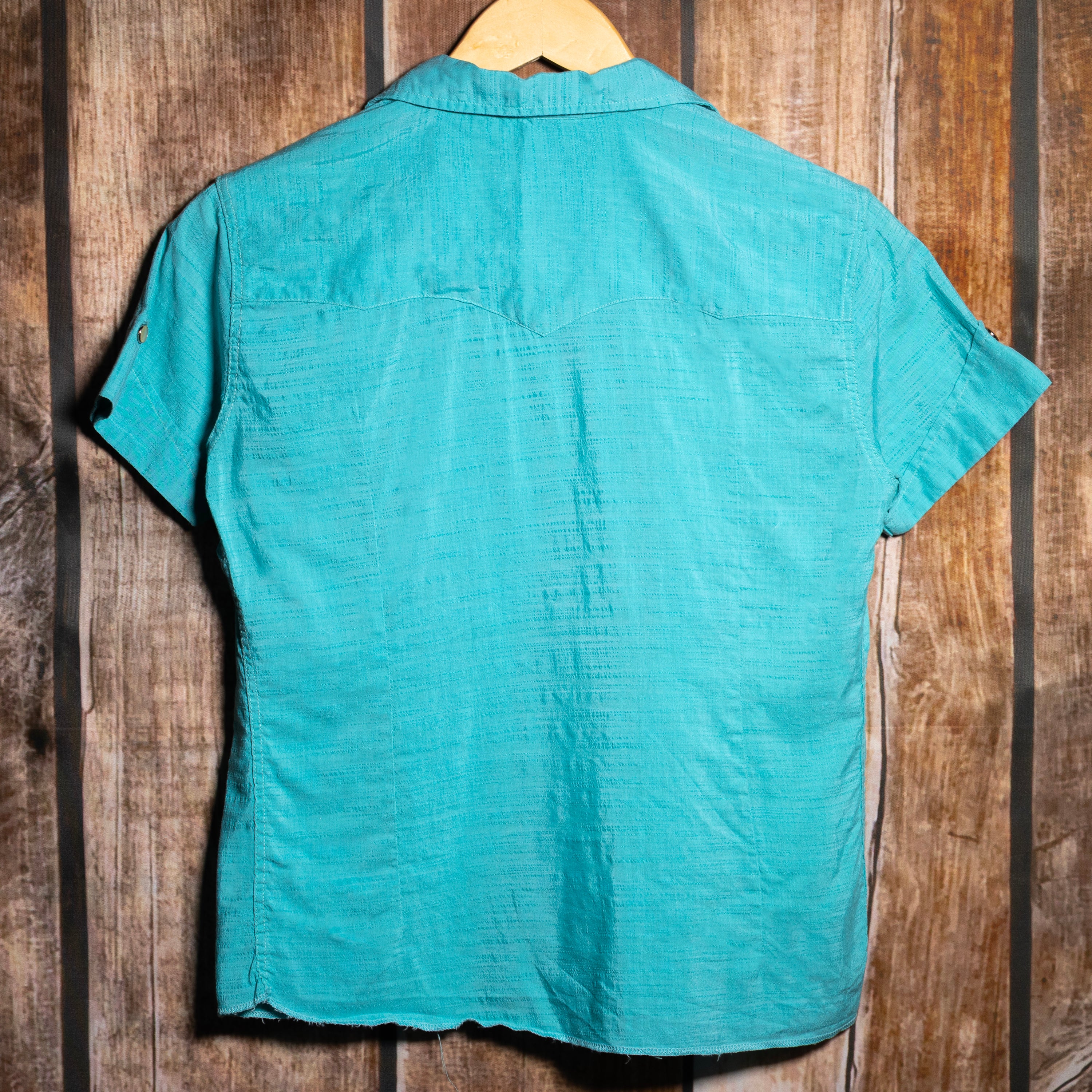 Vintage H Bar C Ranchwear Turquoise Western Blouse S/8