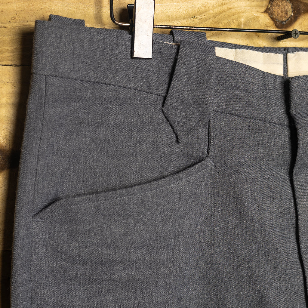 Vintage 1970s H Bar C California Ranchwear Grey Western Trousers - W35" x L33" - Rodeo Joe's Western Wear