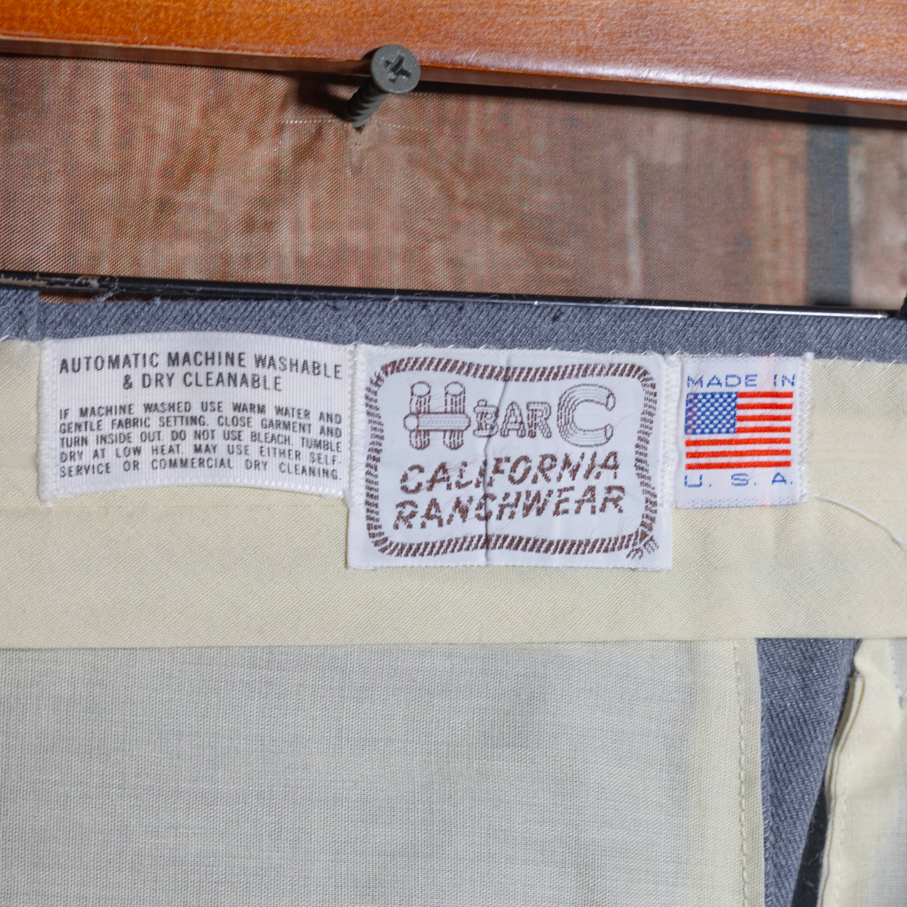Vintage 1970s H Bar C California Ranchwear Grey Trousers W35" x L33"
