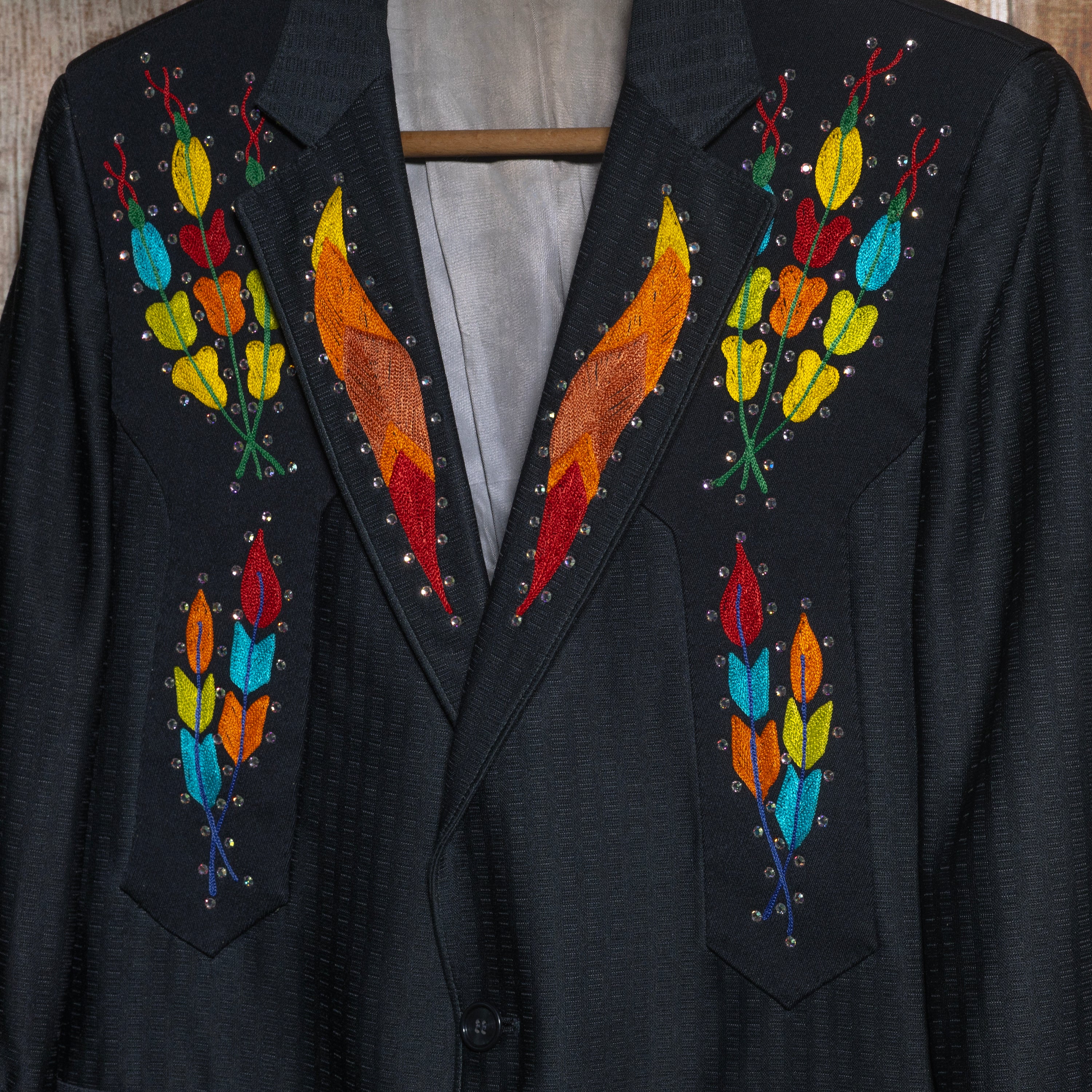 Vintage 1950s H Bar C California Ranchwear Embroidered Western Linen Ornate Jacket