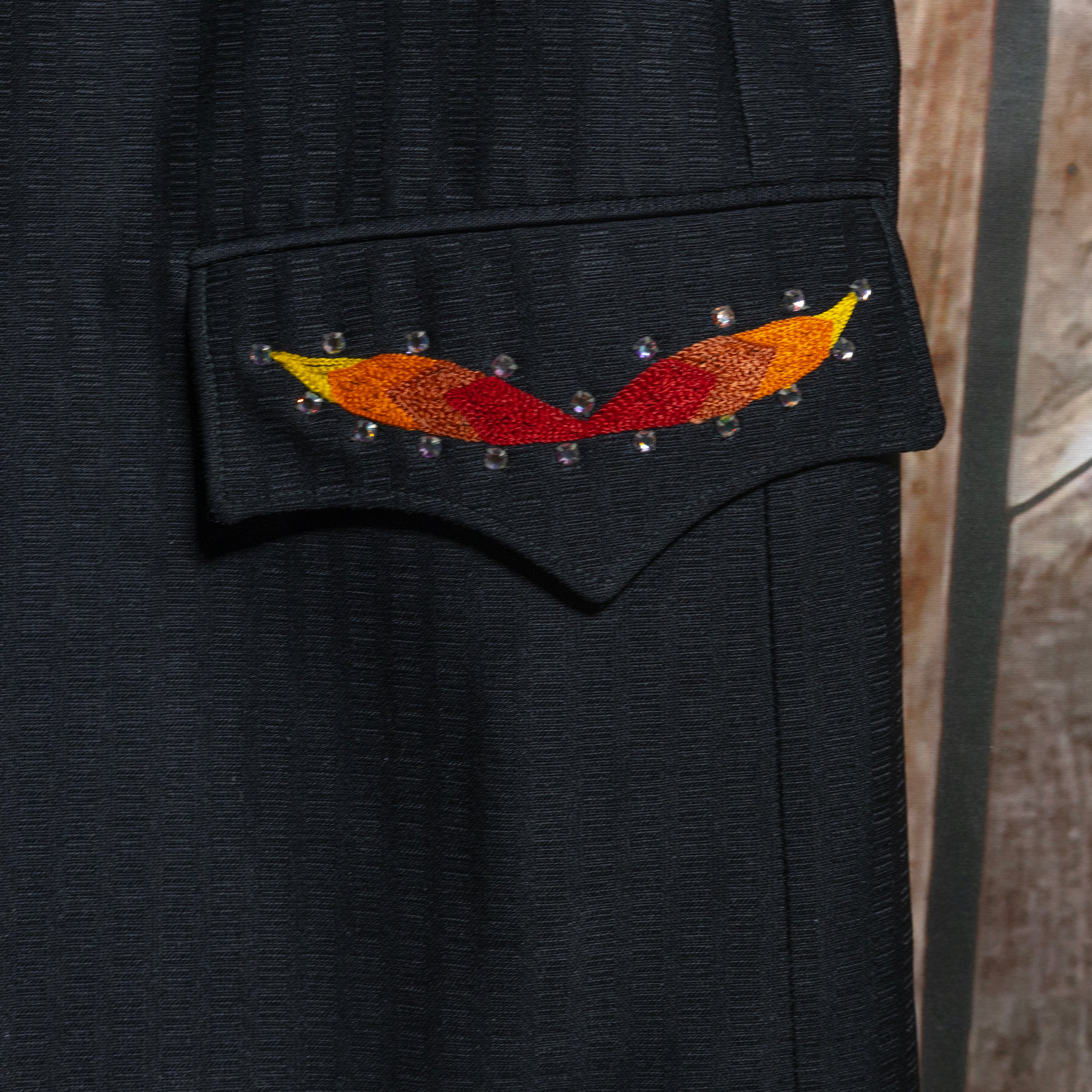 Vintage 1950s H Bar C California Ranchwear Embroidered Western Linen Ornate Jacket